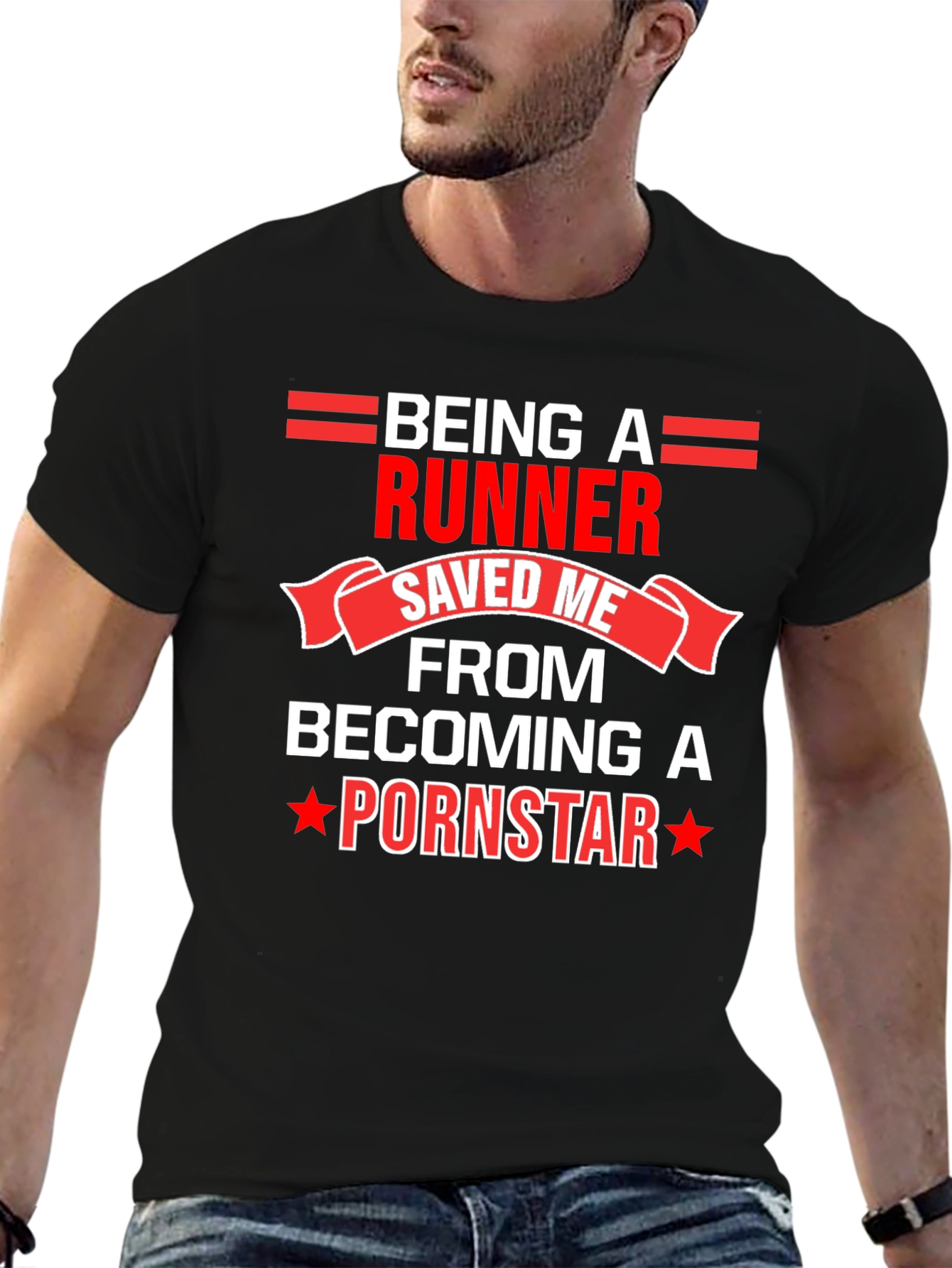 Runner Saved Me Funny Graphic T-Shirt