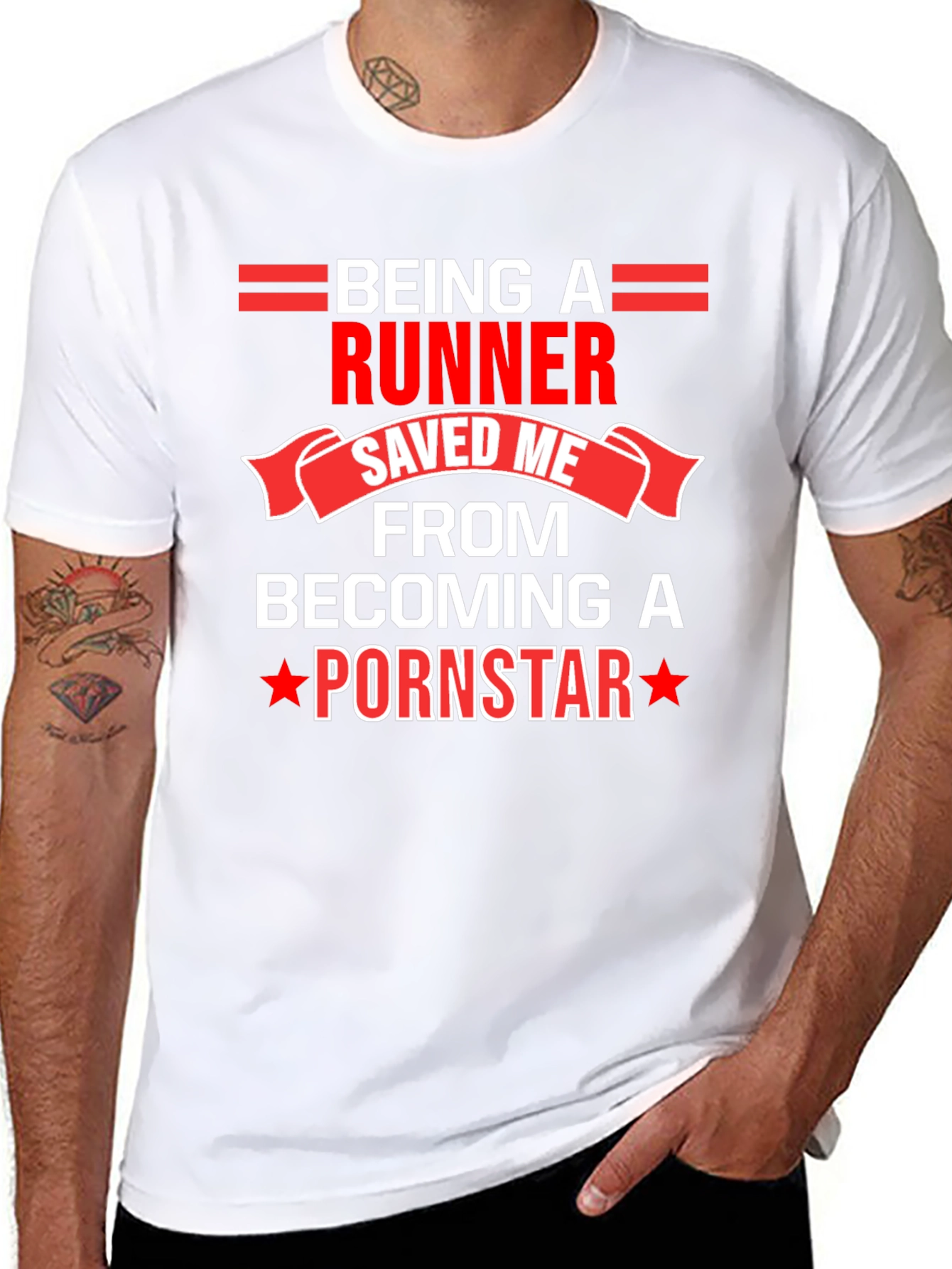 Runner Saved Me Funny Graphic T-Shirt
