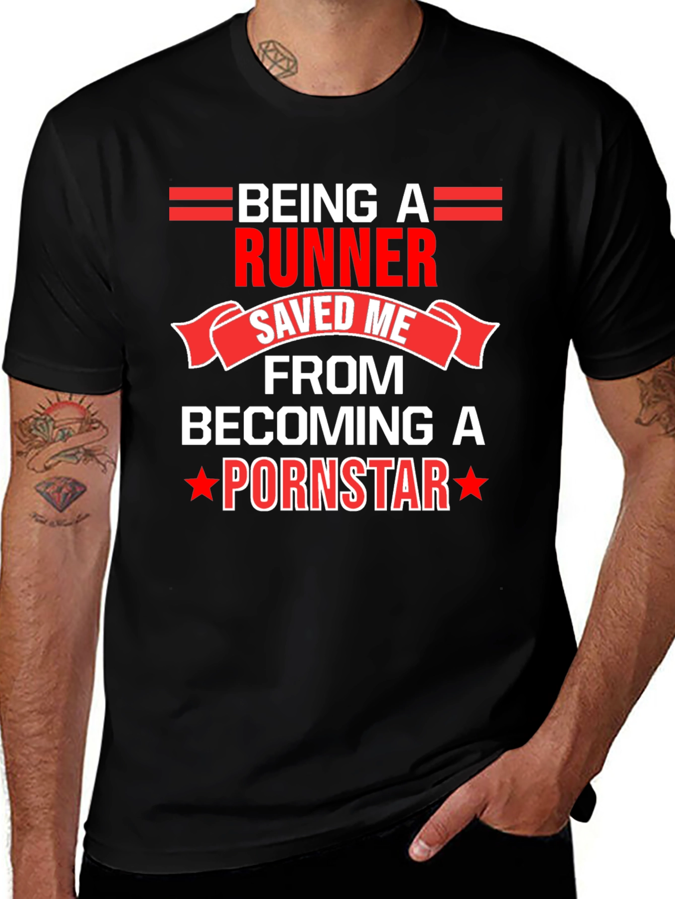 Runner Saved Me Funny Graphic T-Shirt