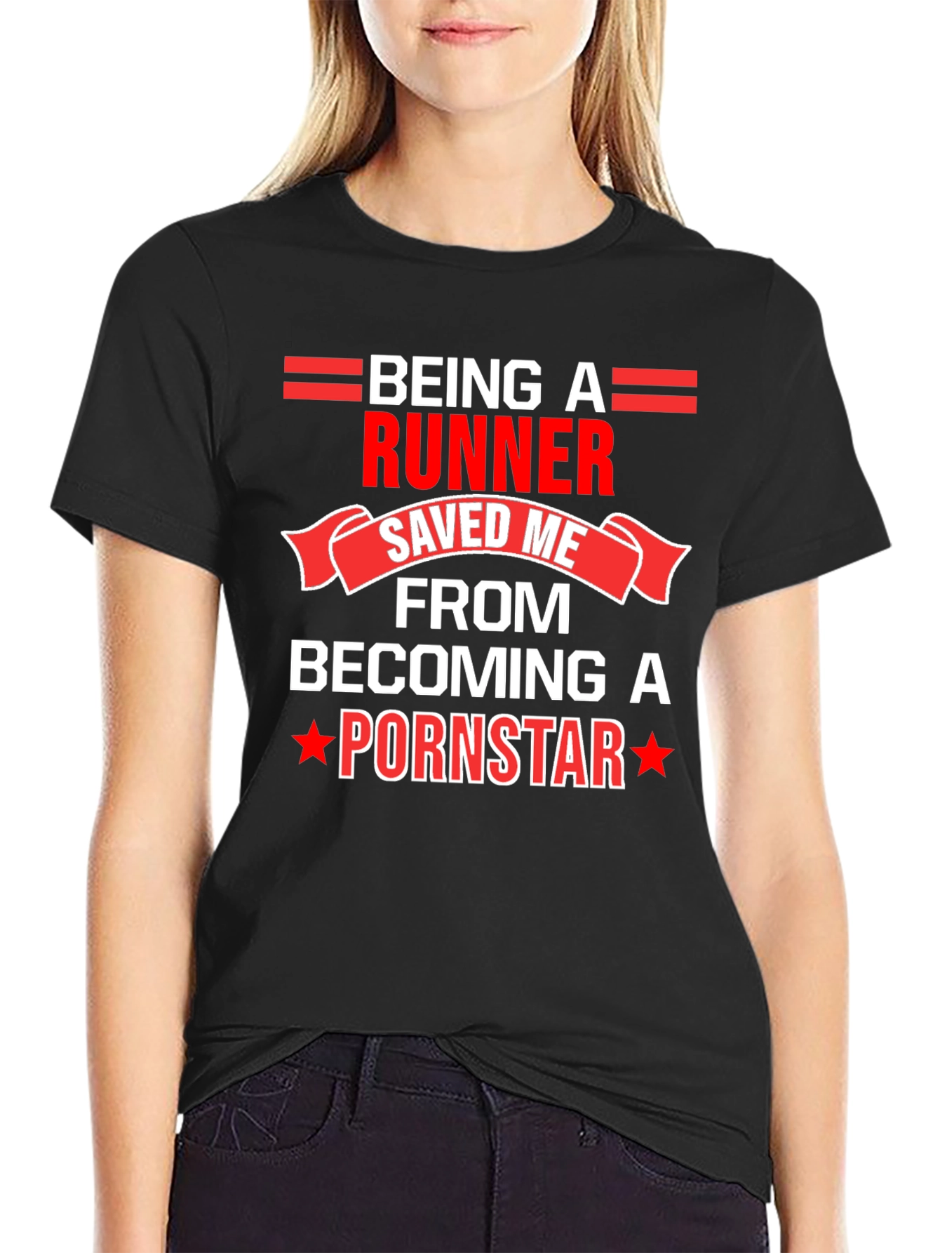 Runner Saved Me Funny Graphic T-Shirt