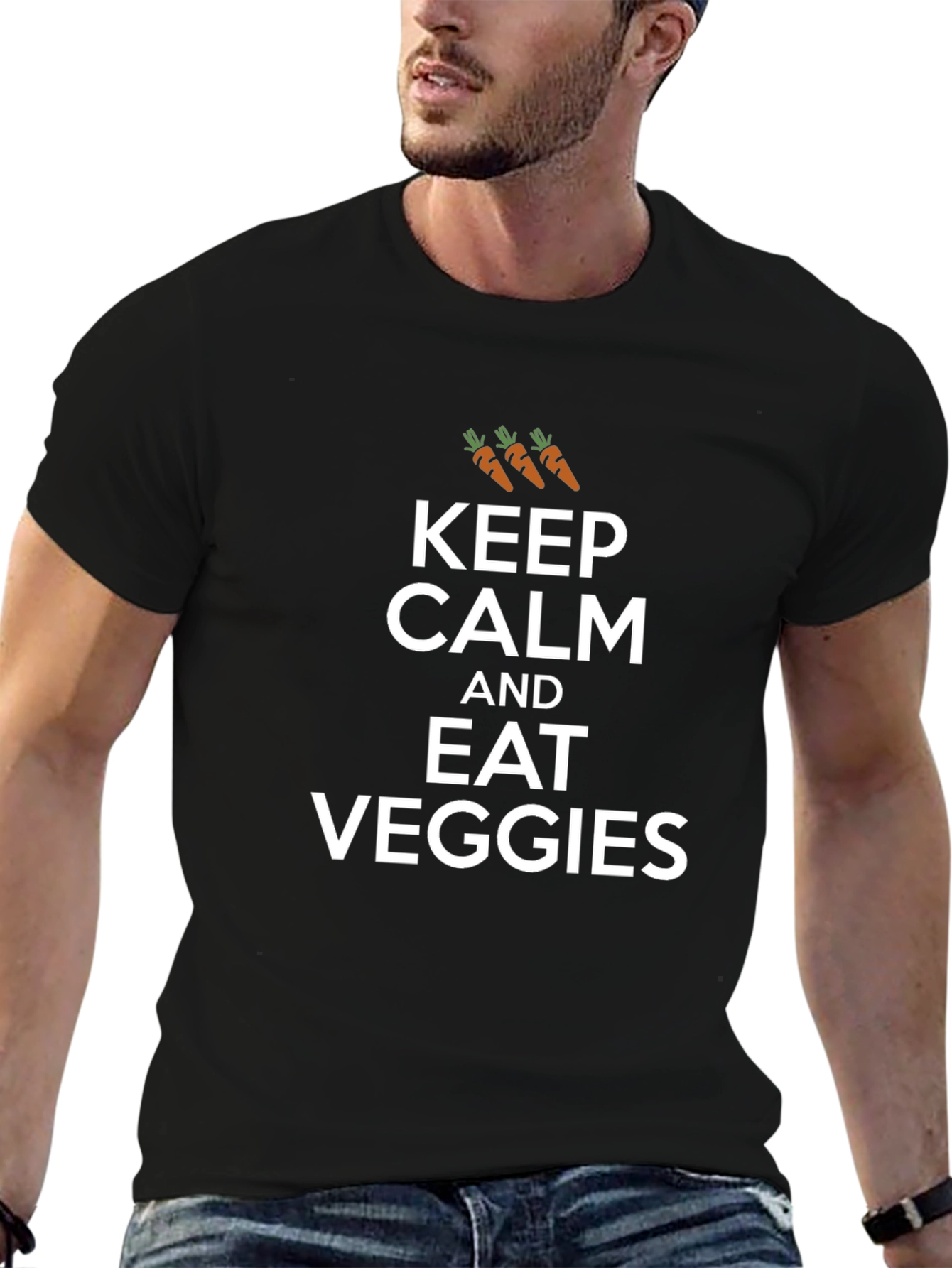 Keep Calm and Eat Veggies Graphic T-Shirt