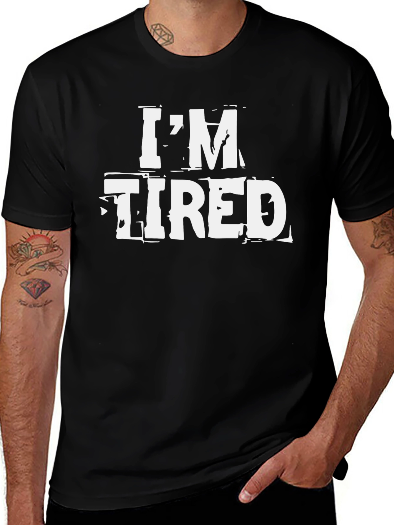 Im Tired Graphic Tee - Mens Black T-Shirt