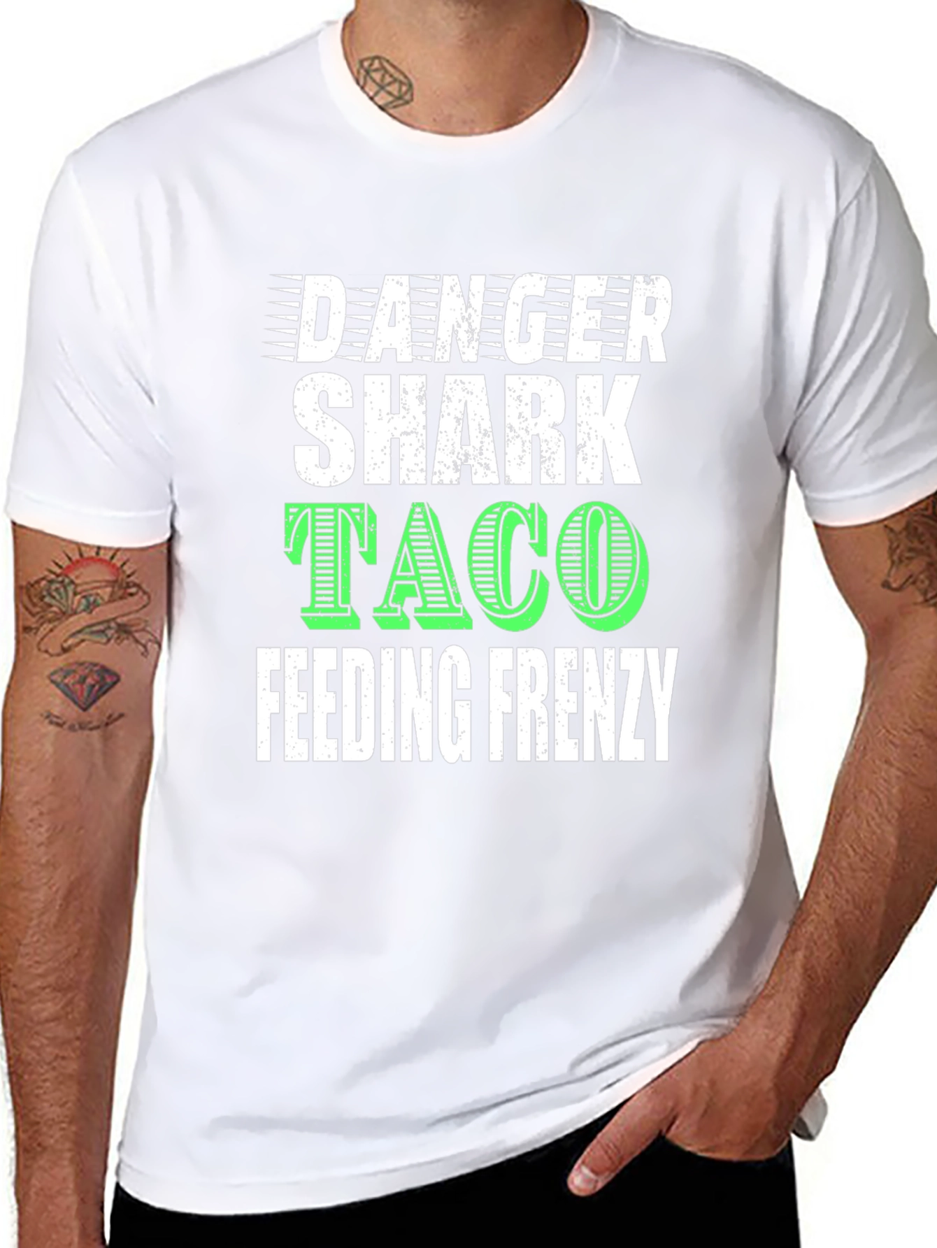 Danger Shark Taco Feeding Frenzy Graphic T-Shirt