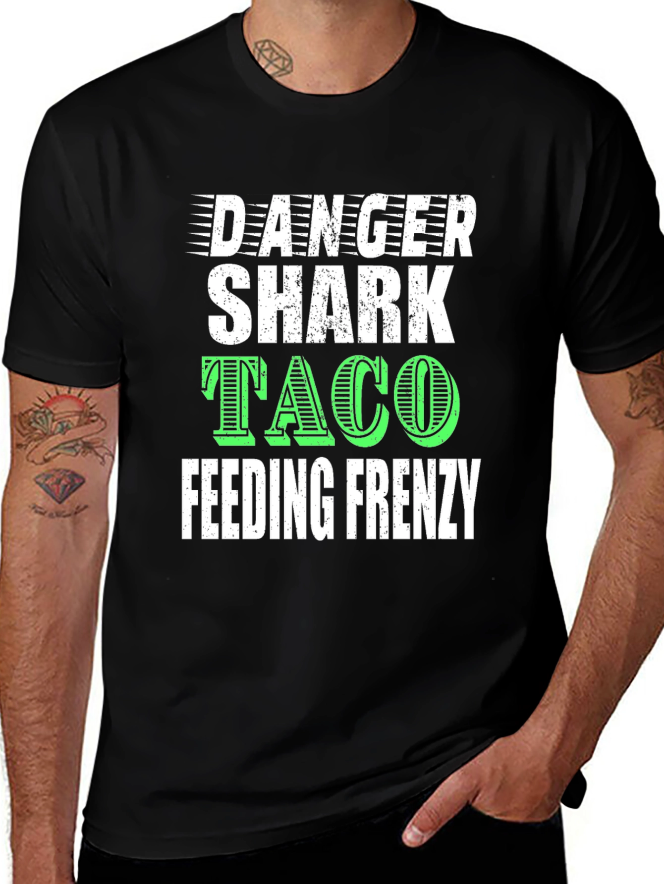 Danger Shark Taco Feeding Frenzy Graphic T-Shirt
