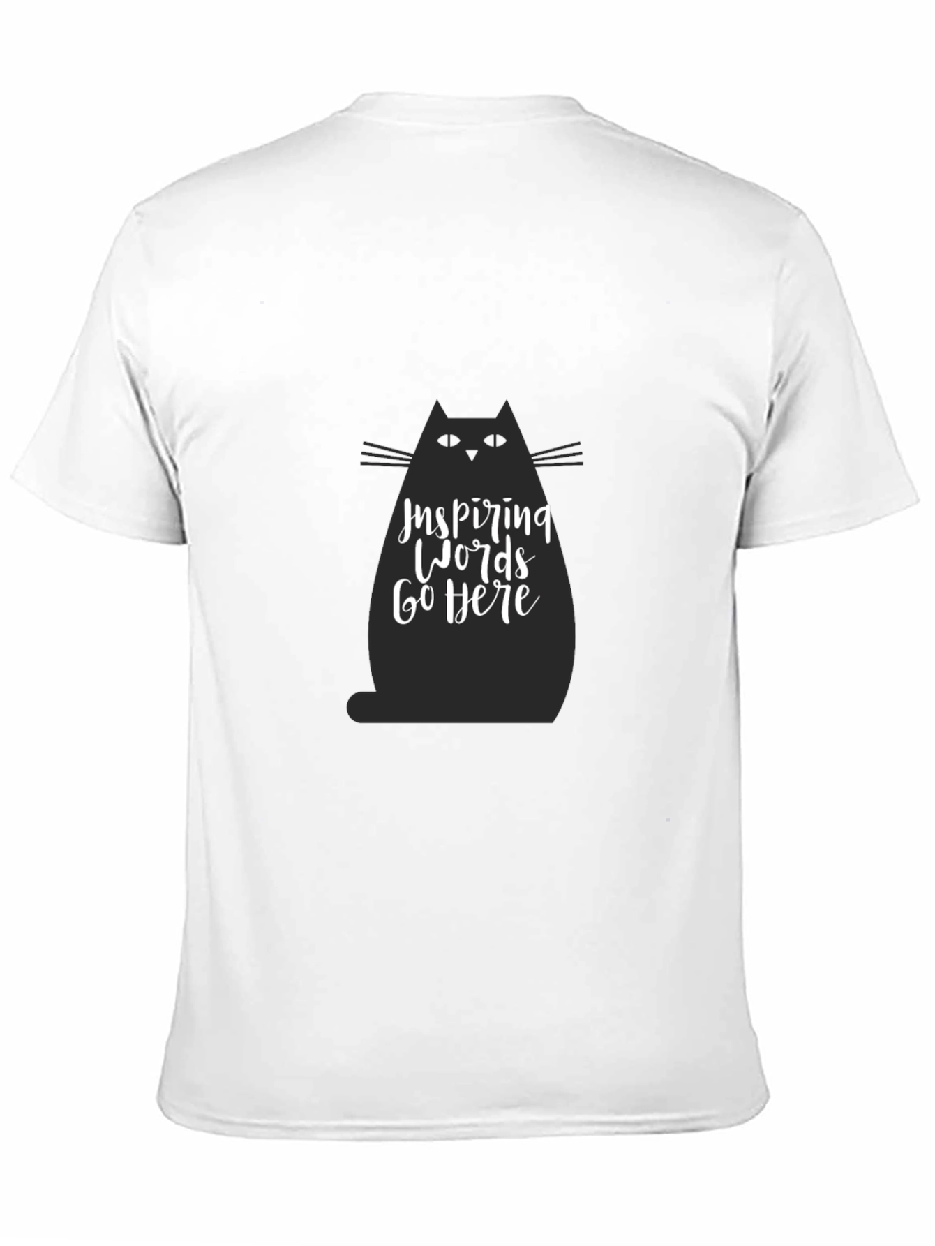 Inspiring Words Cat Graphic Tee - Black
