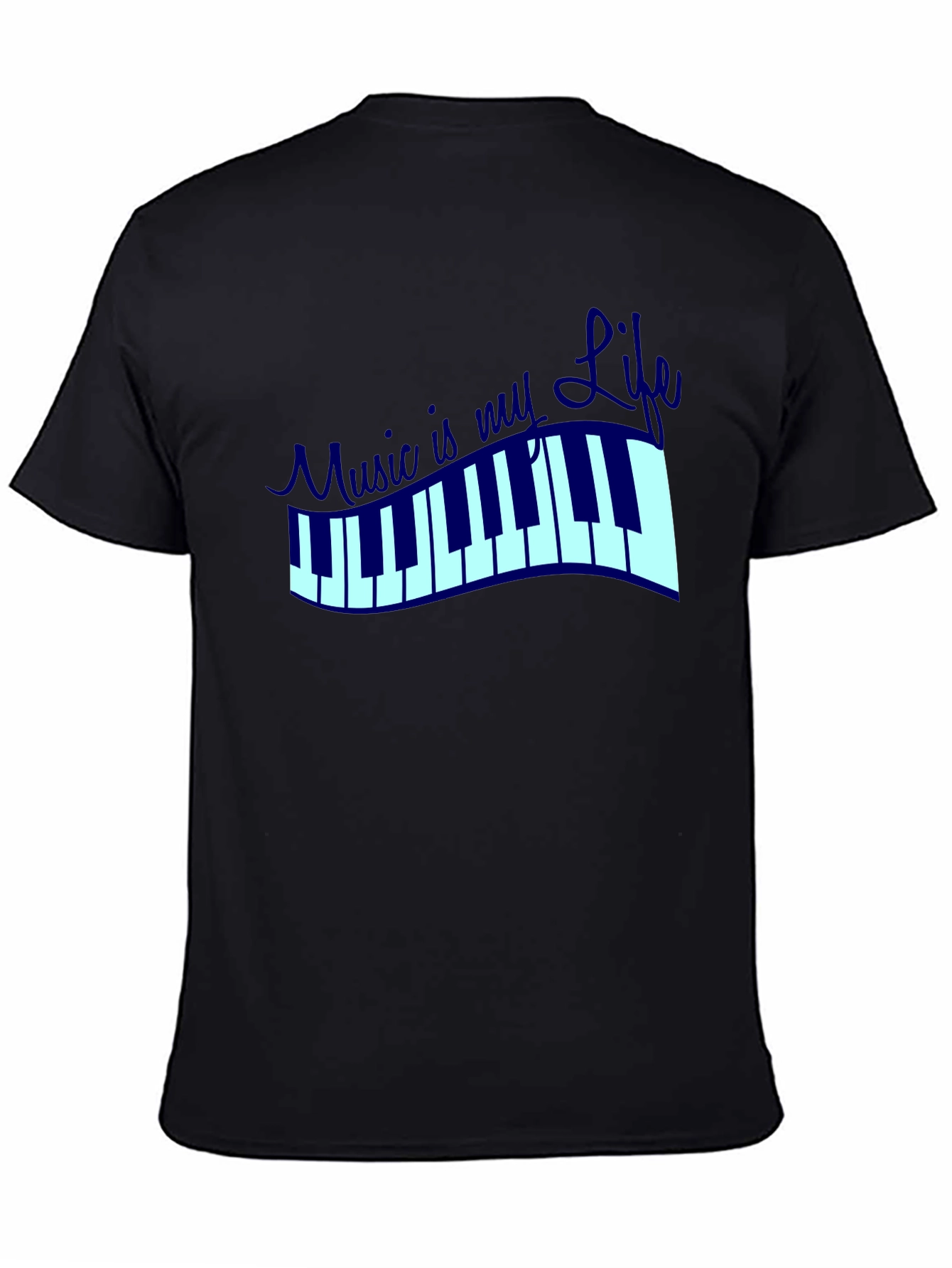 Music is My Life Graphic T-Shirt - Black