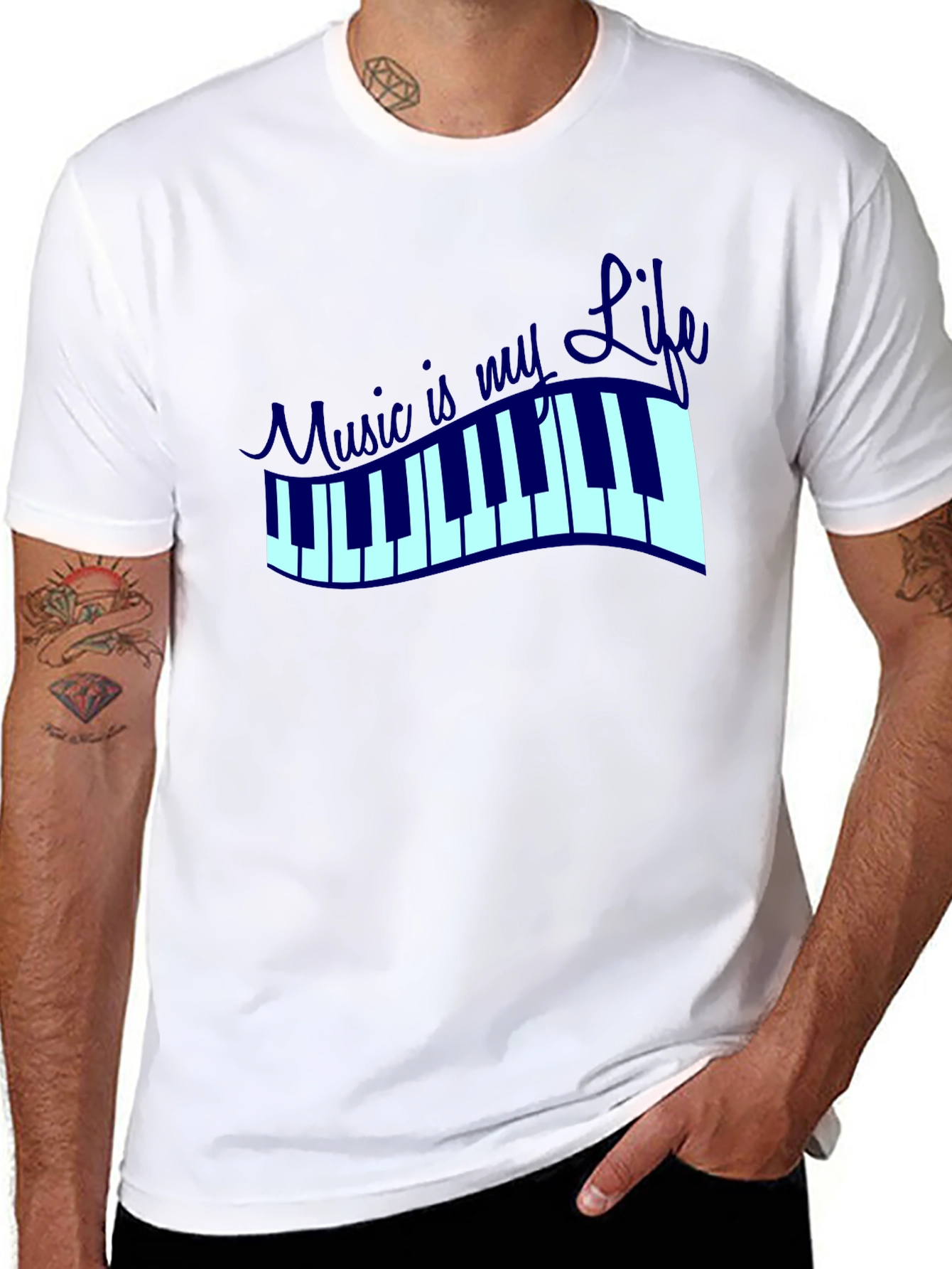 Music is My Life Graphic T-Shirt - Black