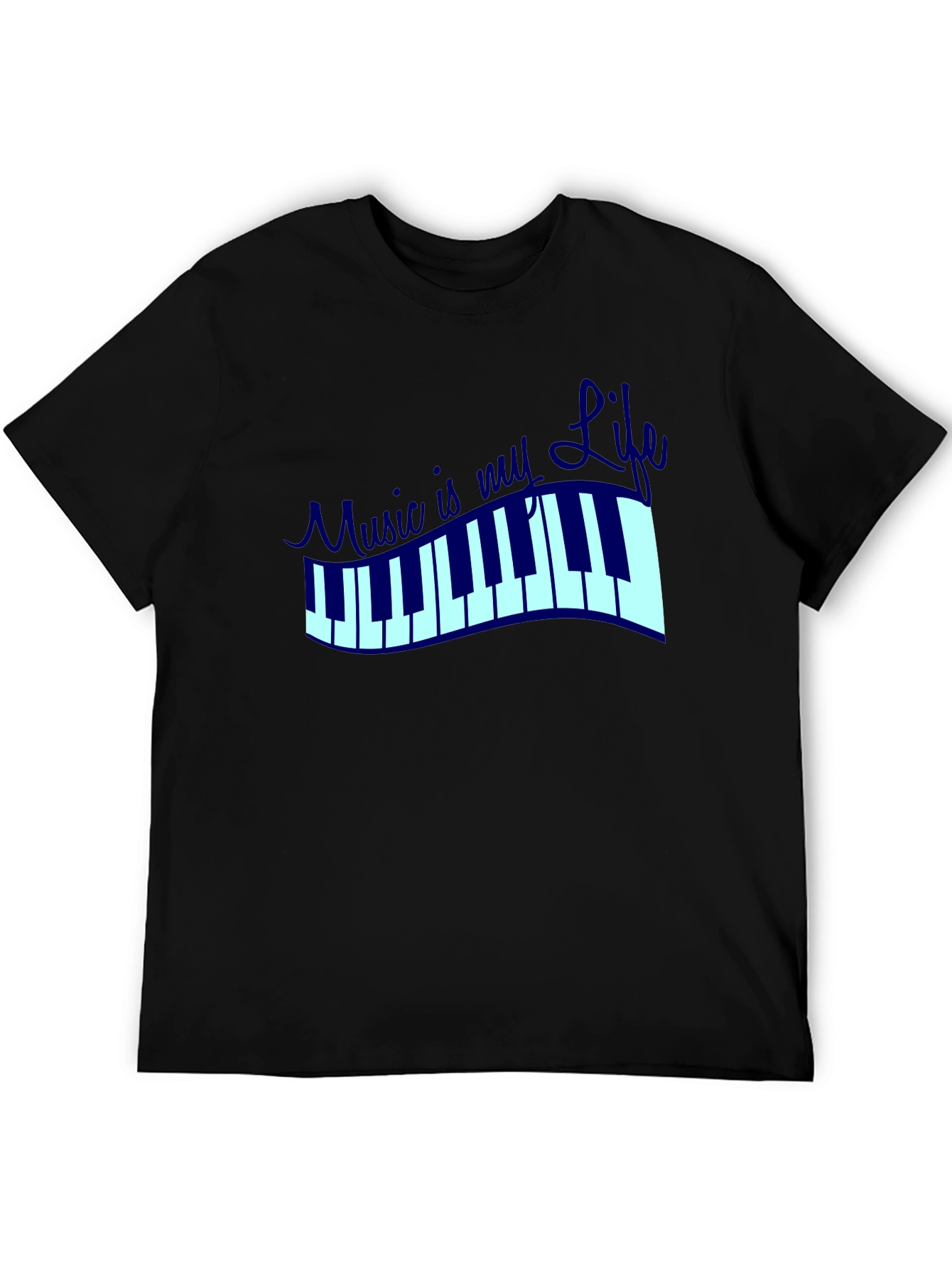 Music is My Life Graphic T-Shirt - Black