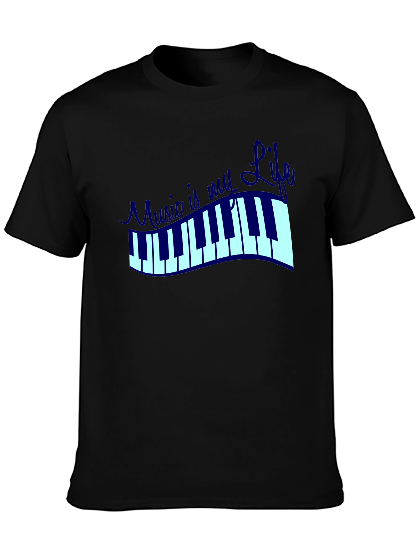 Music is My Life Graphic T-Shirt - Black