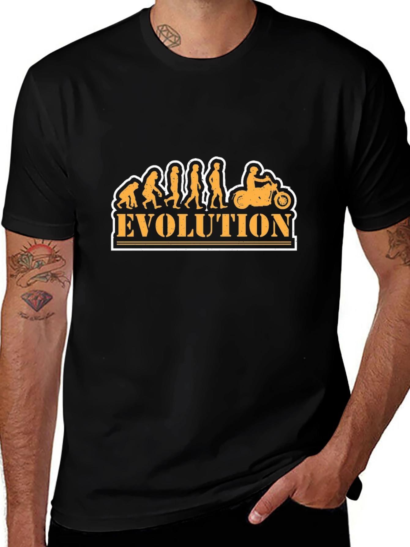 Evolution Motorcycle T-Shirt - Black Graphic Tee