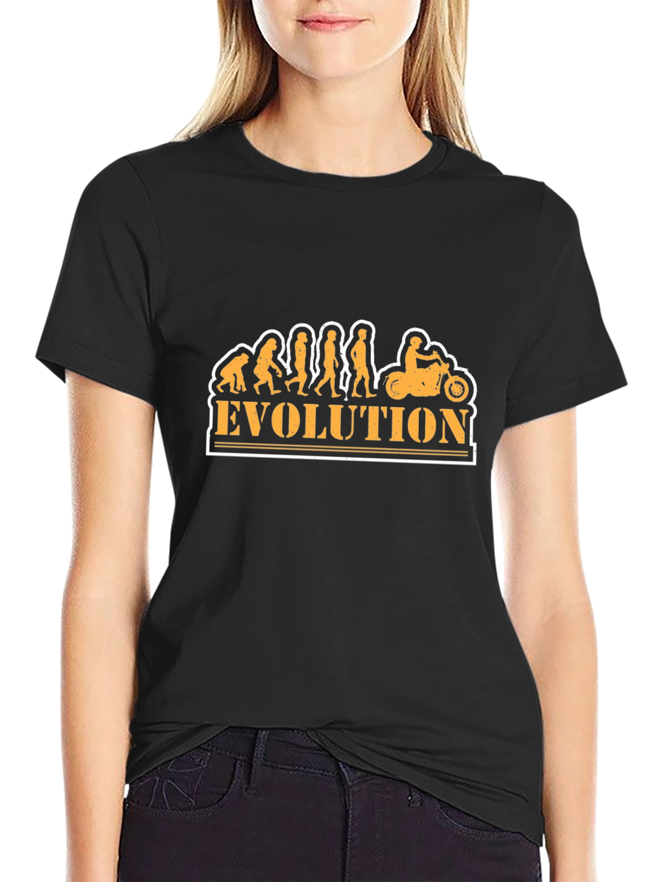 Evolution Motorcycle T-Shirt - Black Graphic Tee