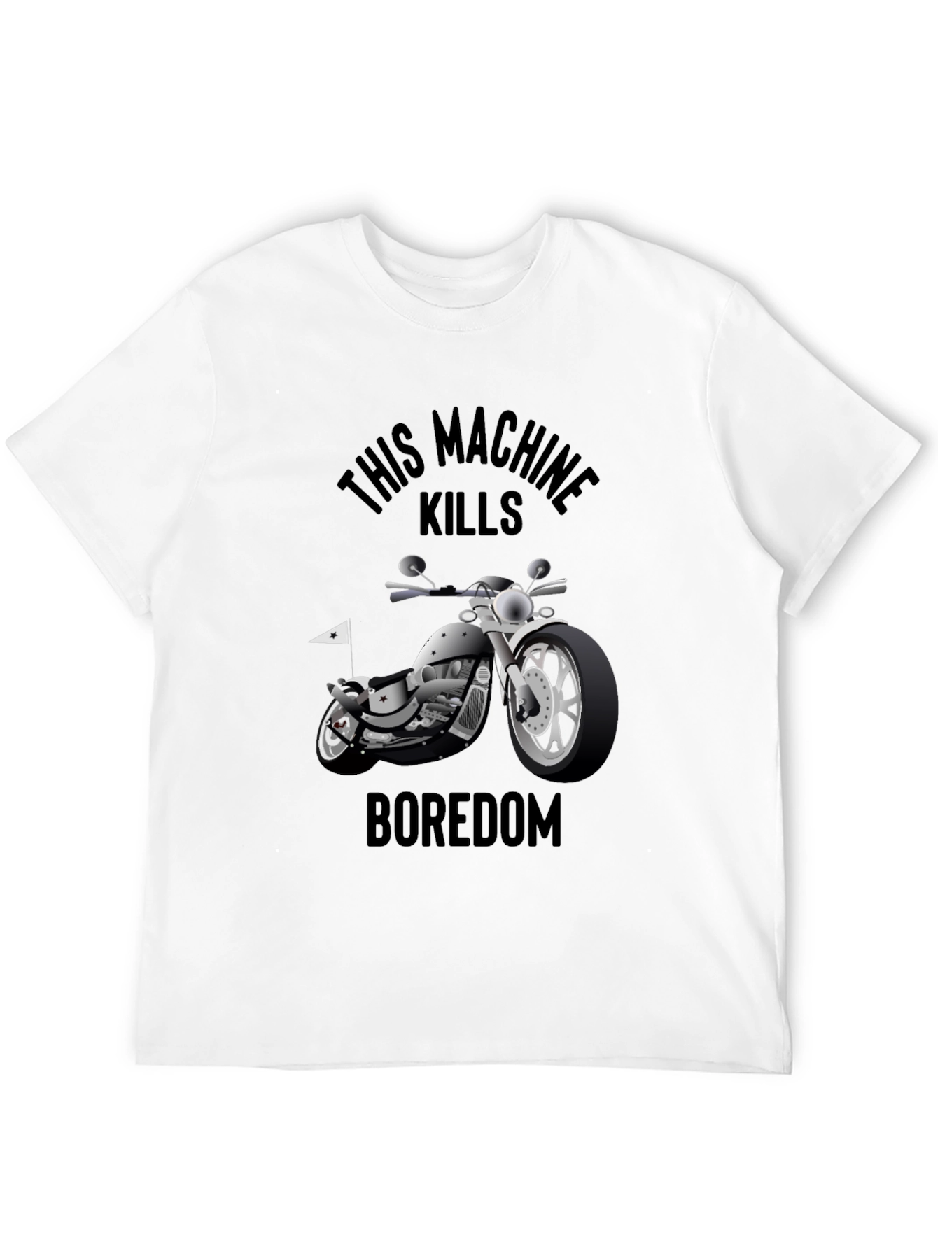 Motorcycle Kills Boredom Graphic T-Shirt
