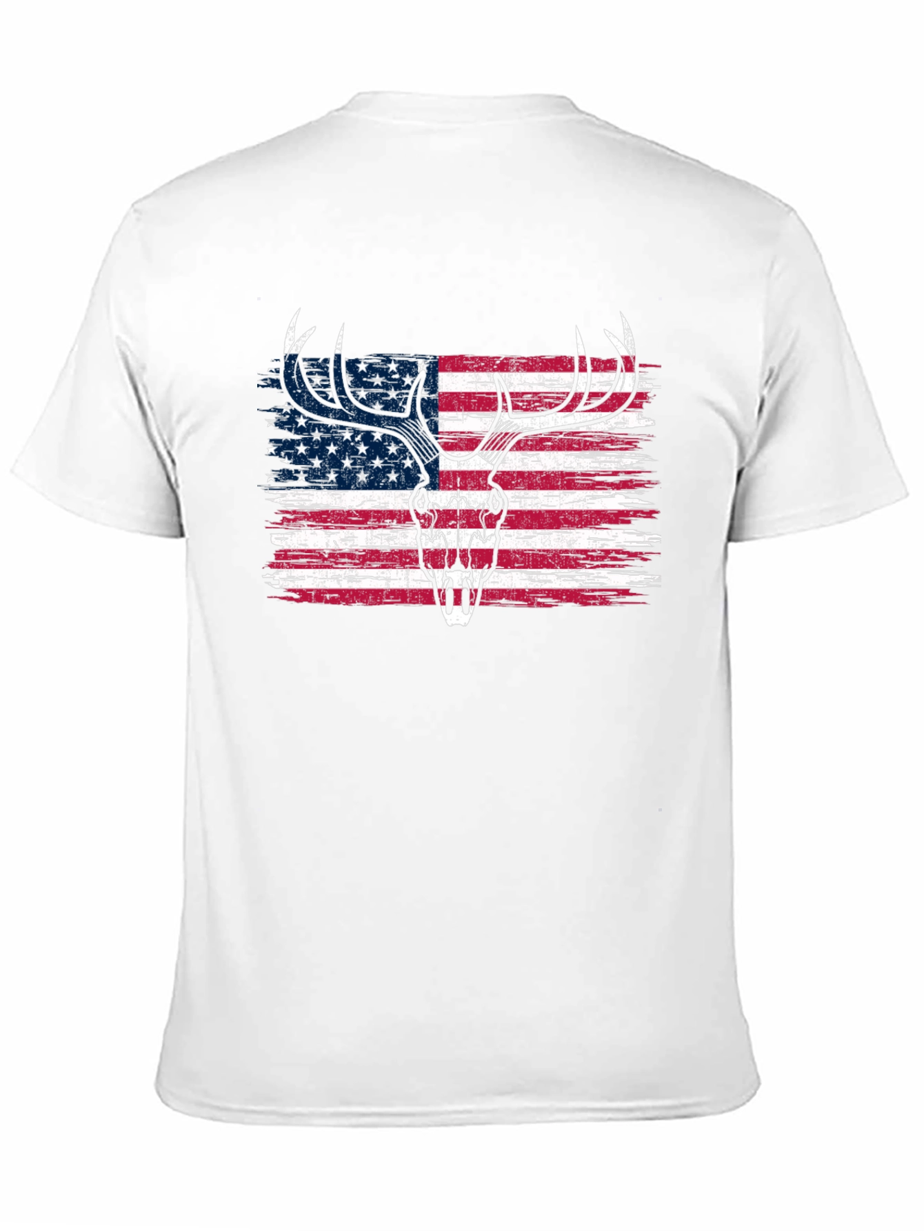 American Flag Deer Skull Graphic Tee