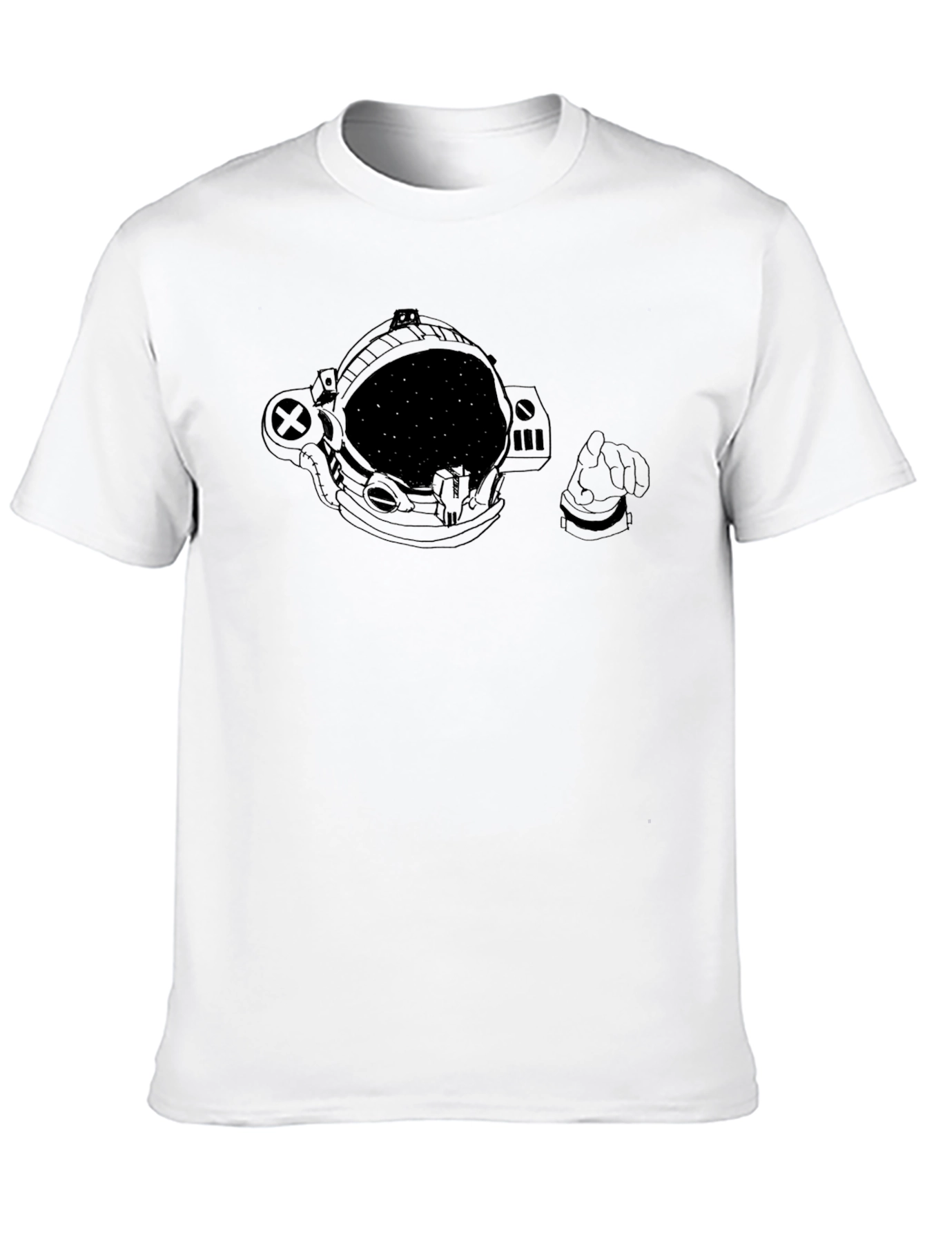 Cosmic Astronaut Helmet Graphic Tee - Black