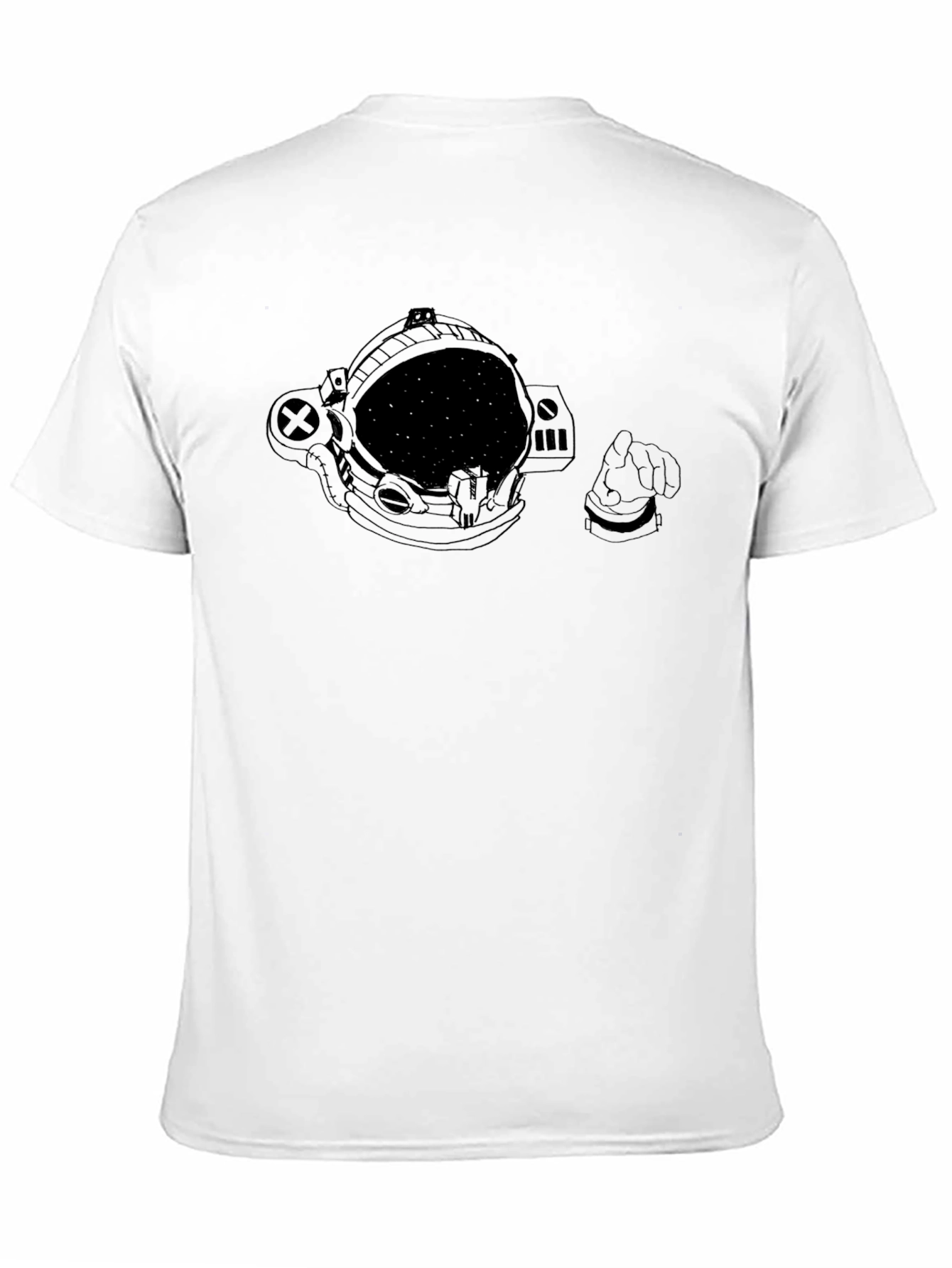 Cosmic Astronaut Helmet Graphic Tee - Black