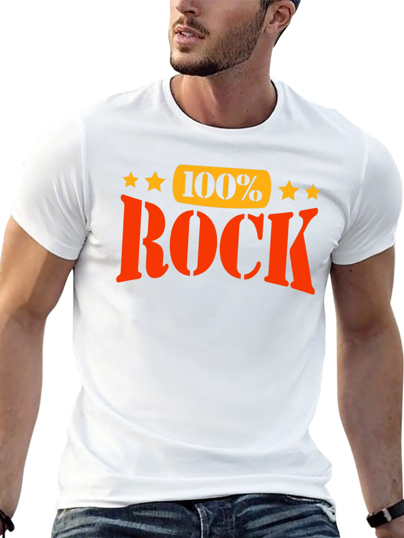 100% Rock Graphic T-Shirt - Bold Statement Tee
