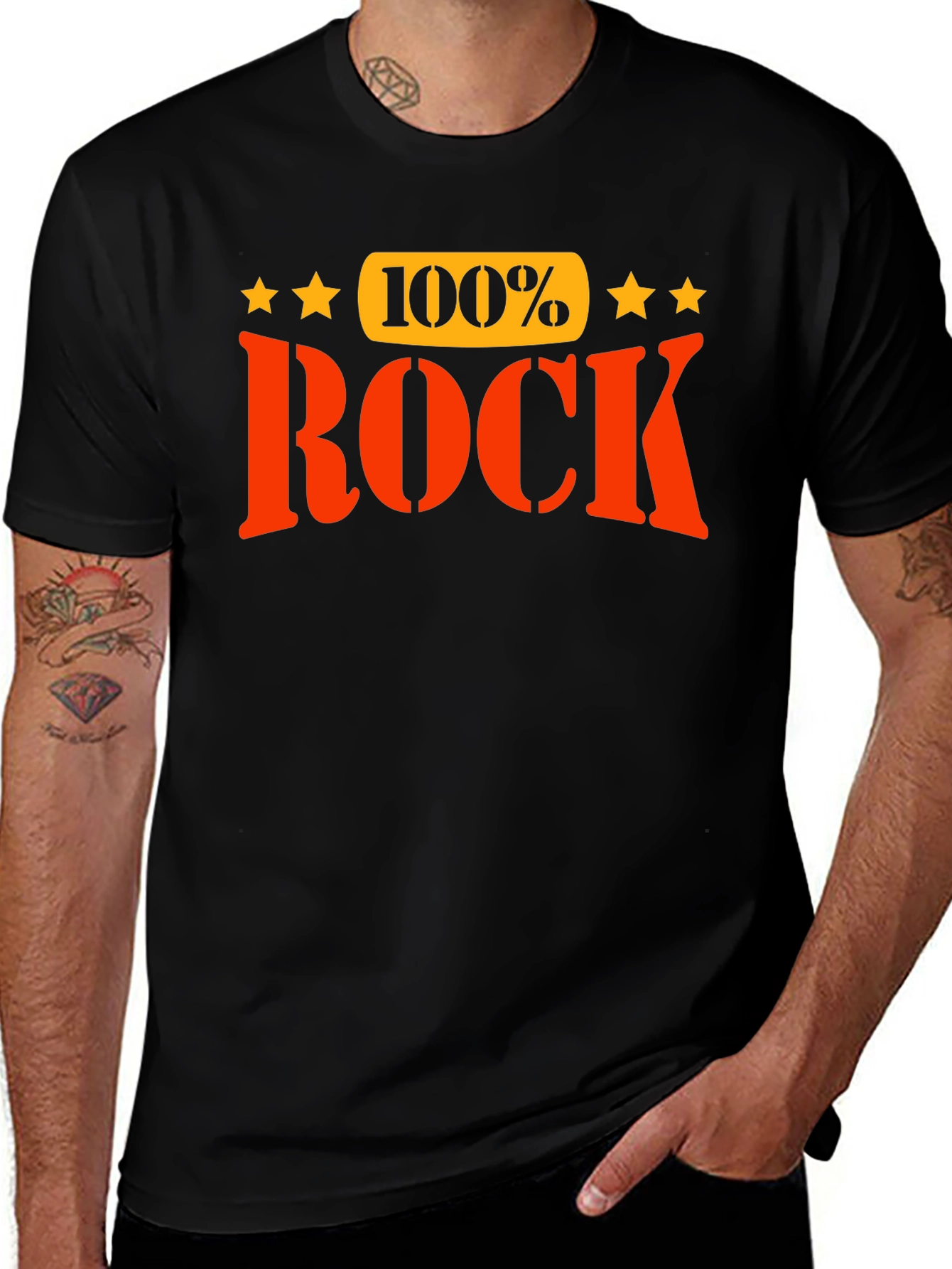 100% Rock Graphic T-Shirt - Bold Statement Tee