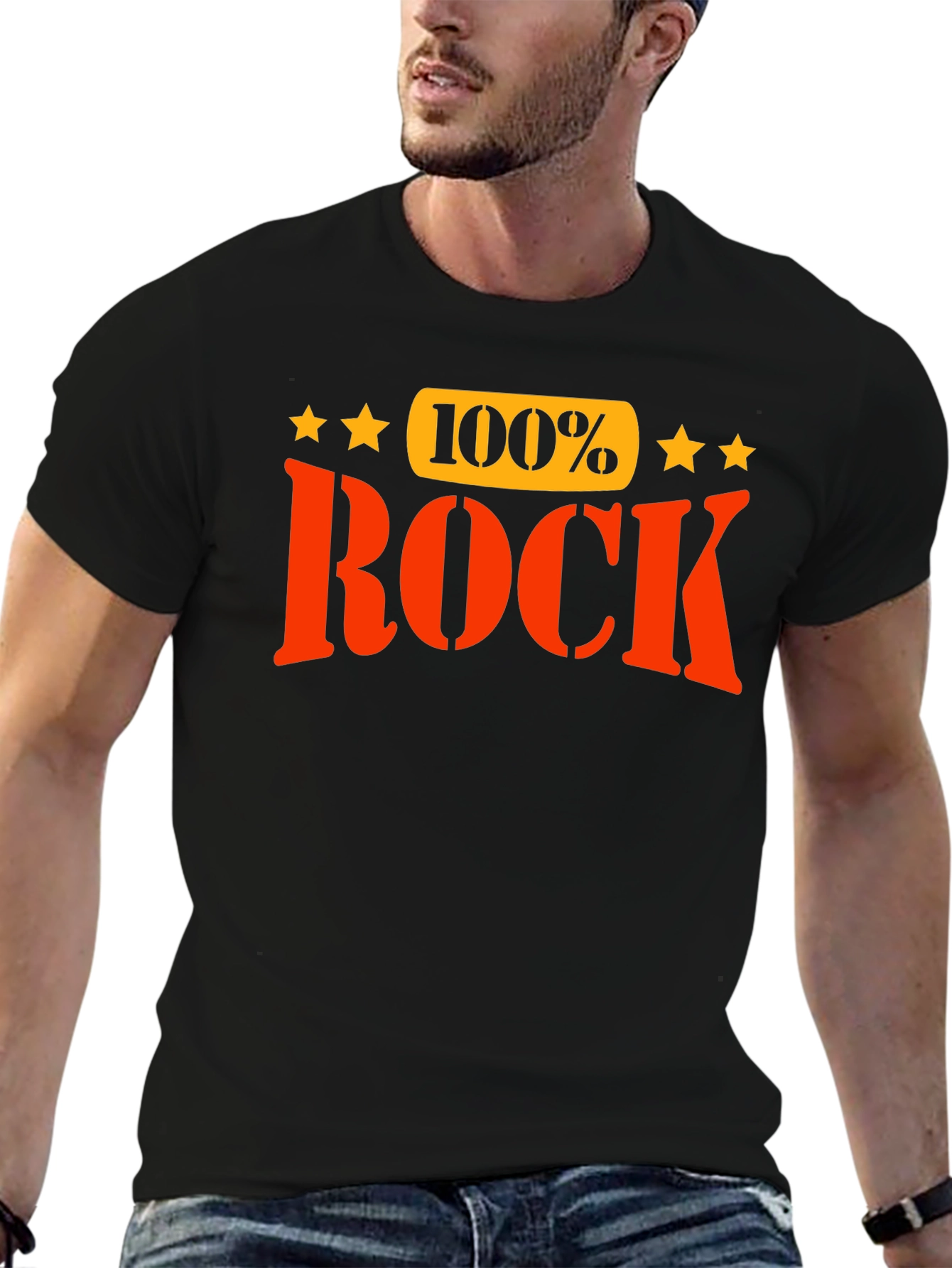 100% Rock Graphic T-Shirt - Bold Statement Tee