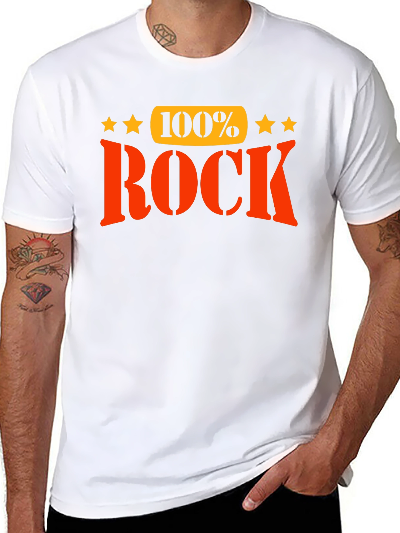 100% Rock Graphic T-Shirt - Bold Statement Tee