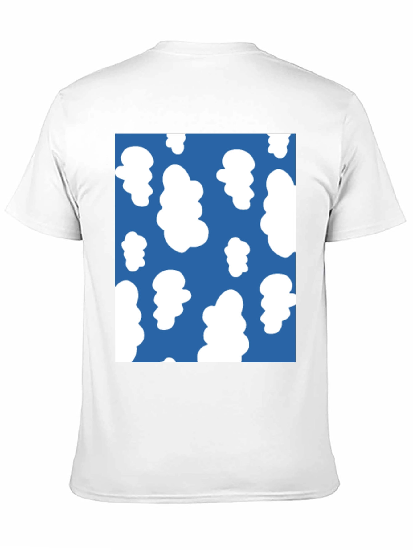 Fun Cloud Pattern Tee - Casual Black T-Shirt