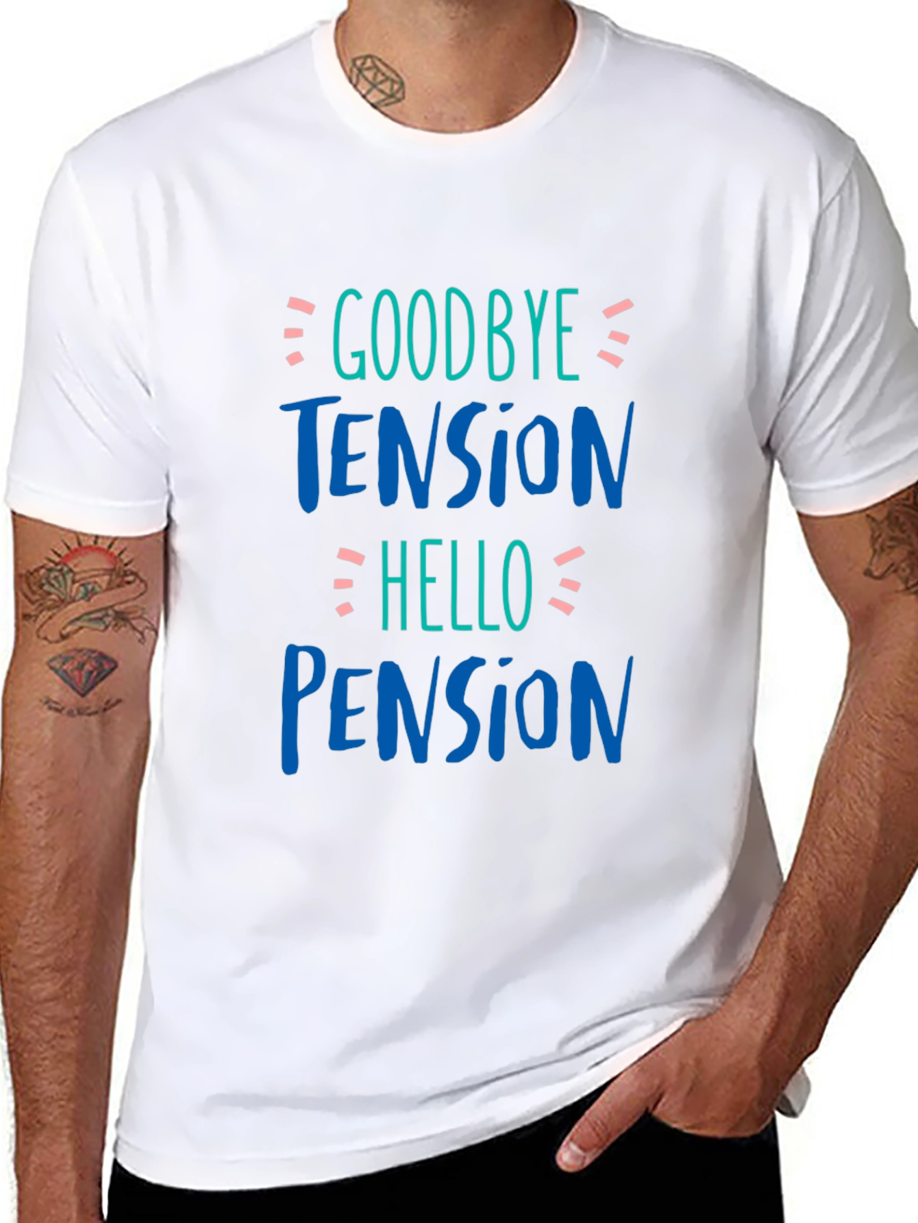 Goodbye Tension Hello Pension Black T-Shirt