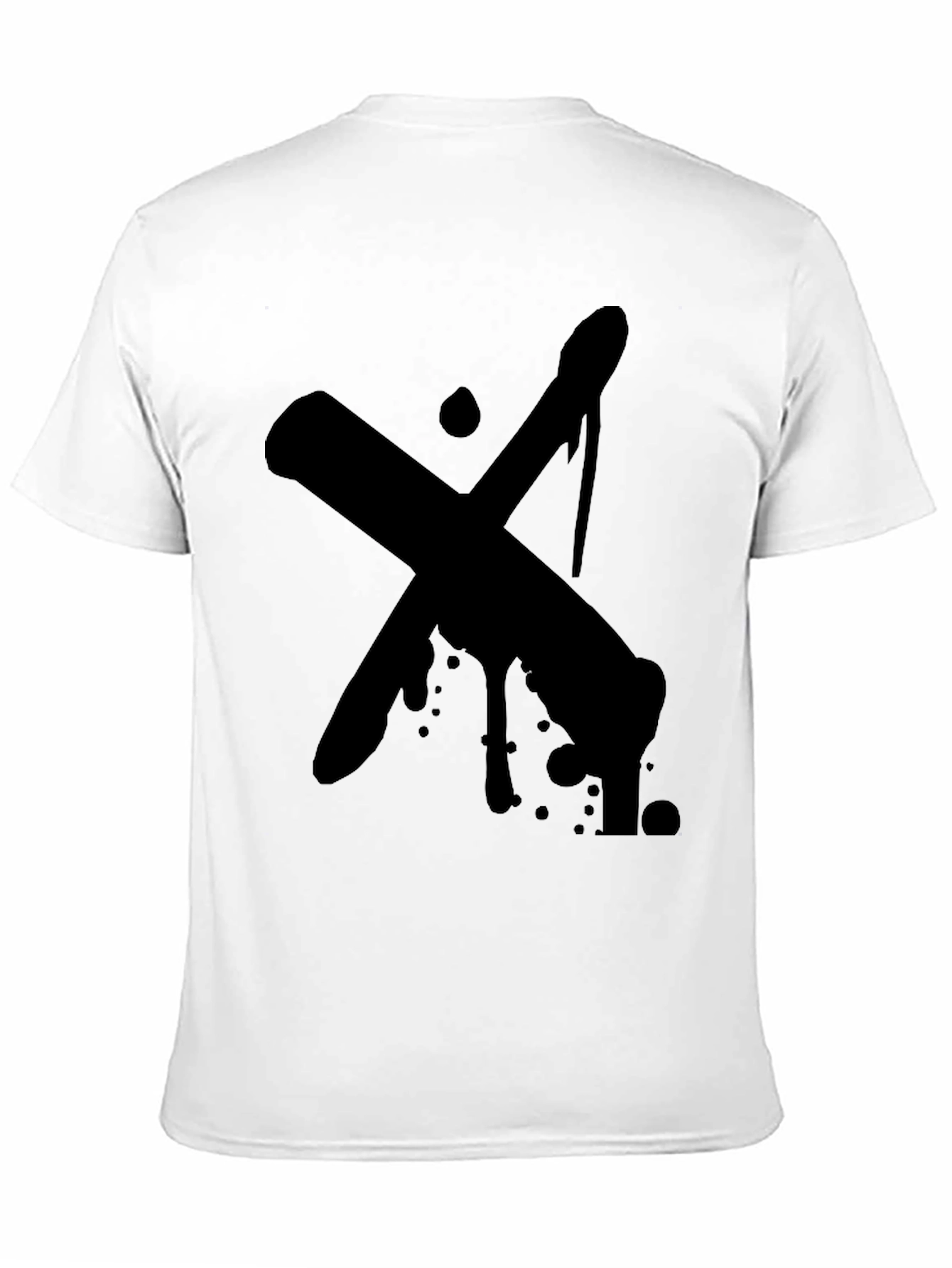 Bold Black X-Design Graphic Tee - Casual Style