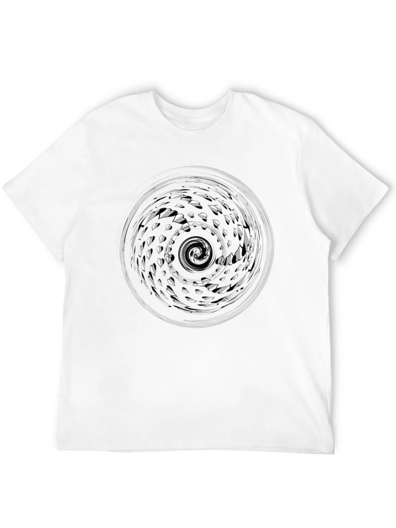 Abstract Swirl Graphic Black T-Shirt