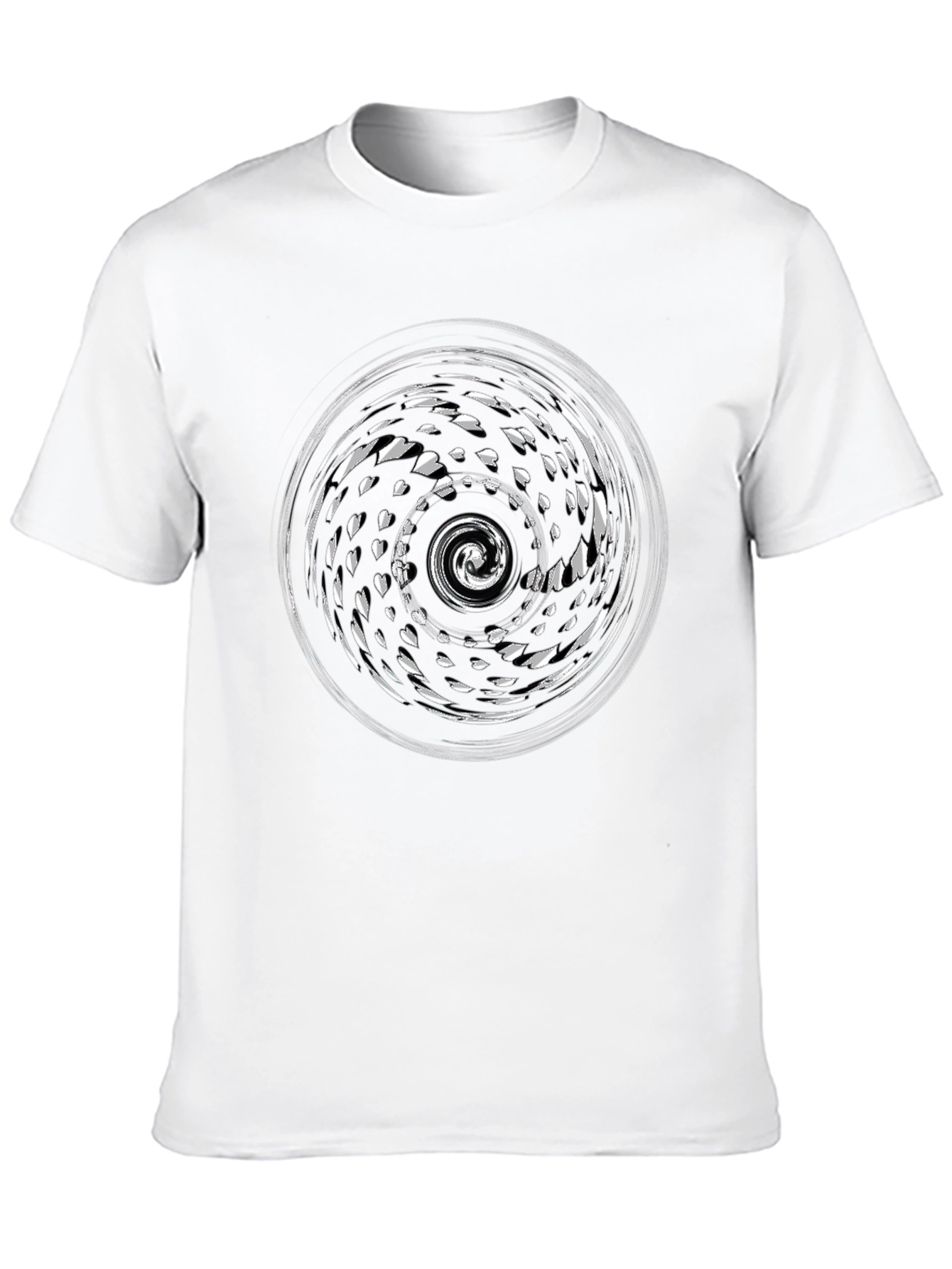 Abstract Swirl Graphic Black T-Shirt