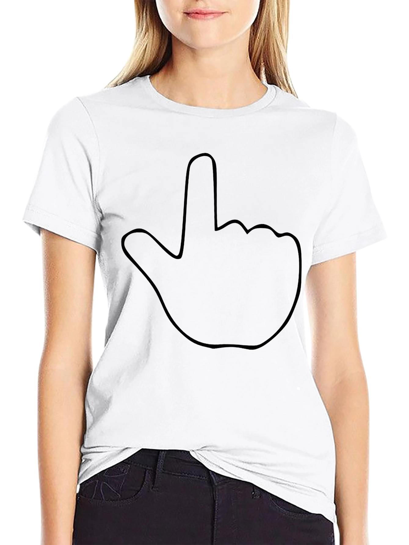Middle Finger Hand Graphic Tee - Black