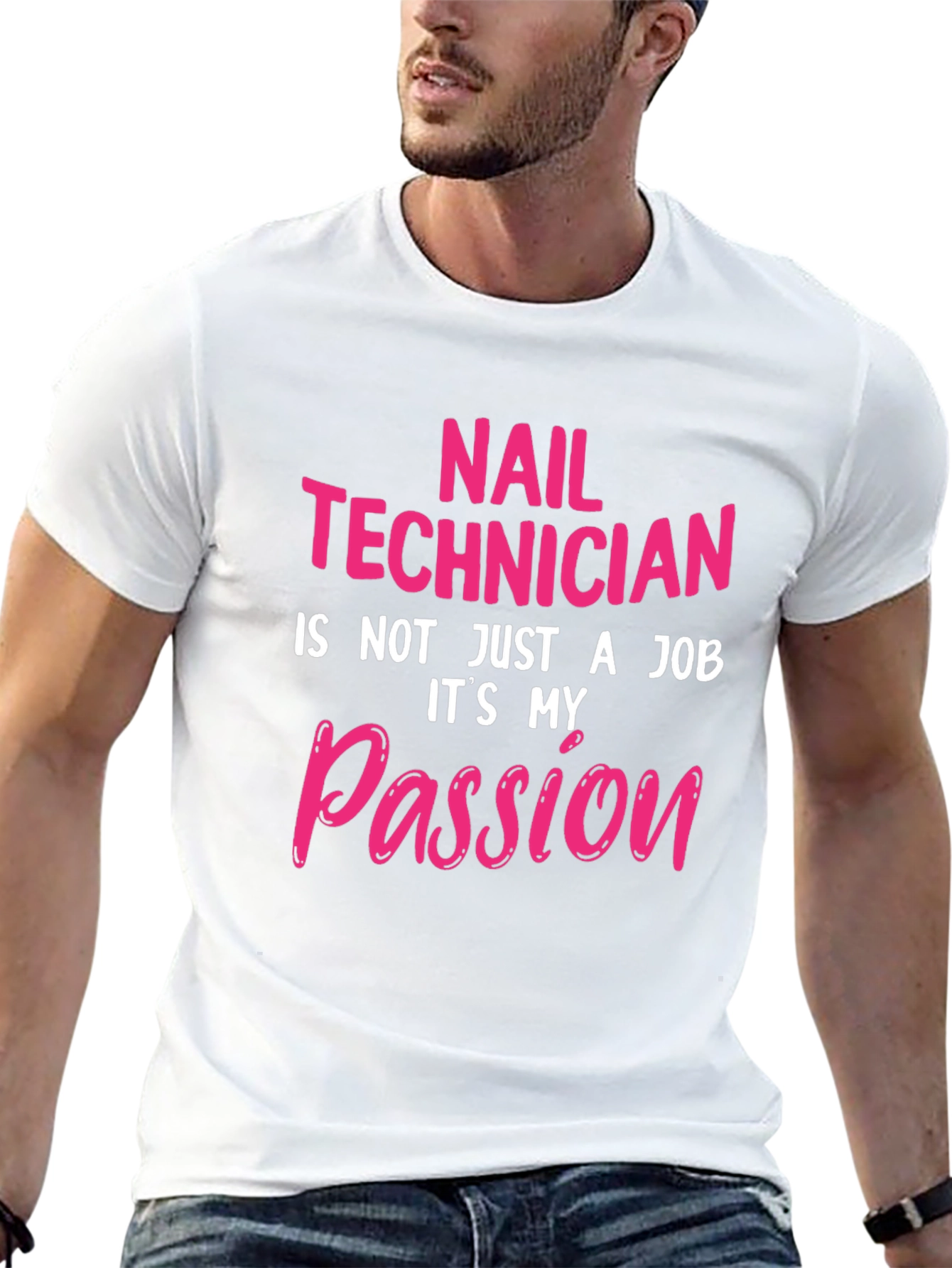 Nail Technician Passion T-Shirt - Black Crew Neck Tee