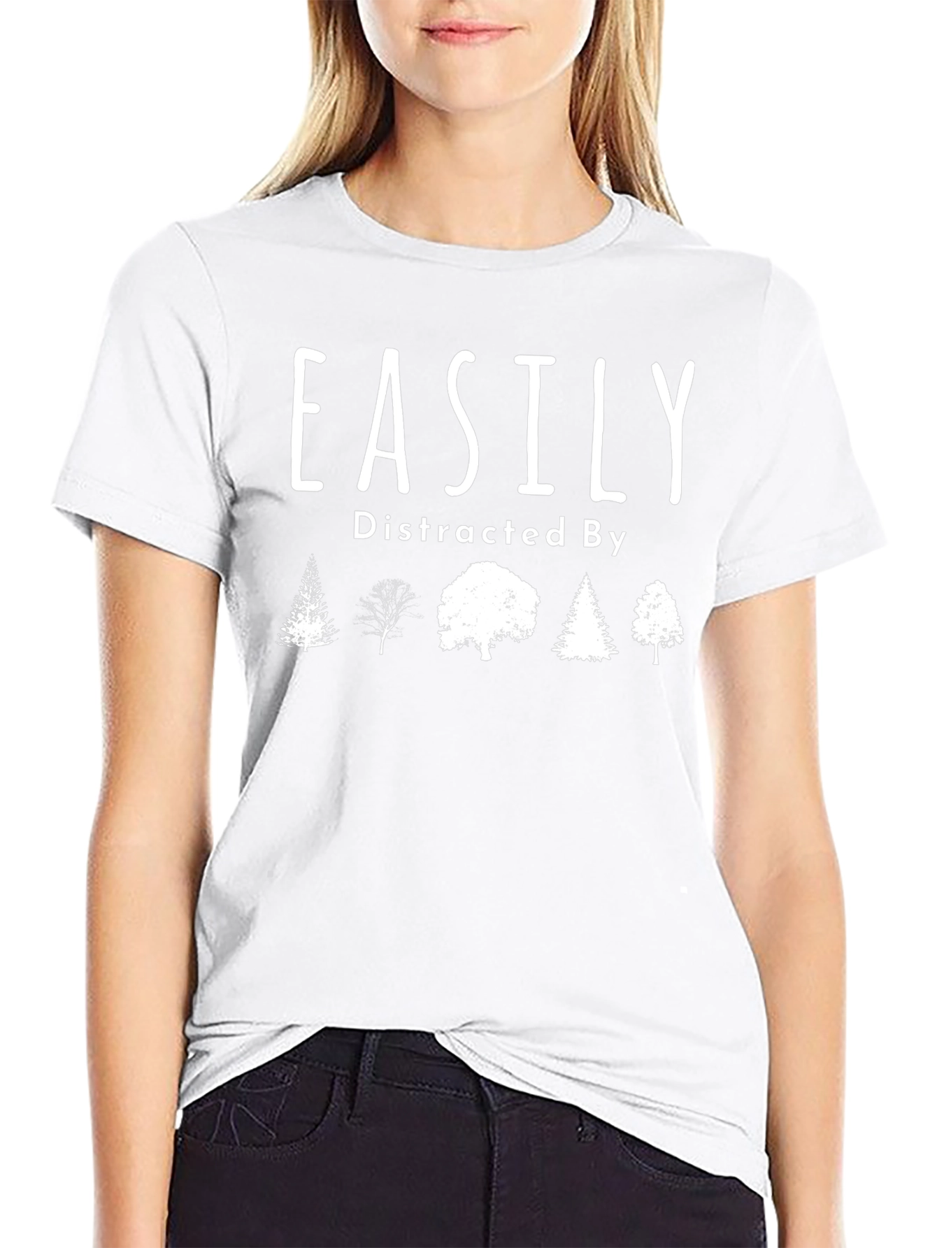 Easily Distracted By Trees Black T-Shirt