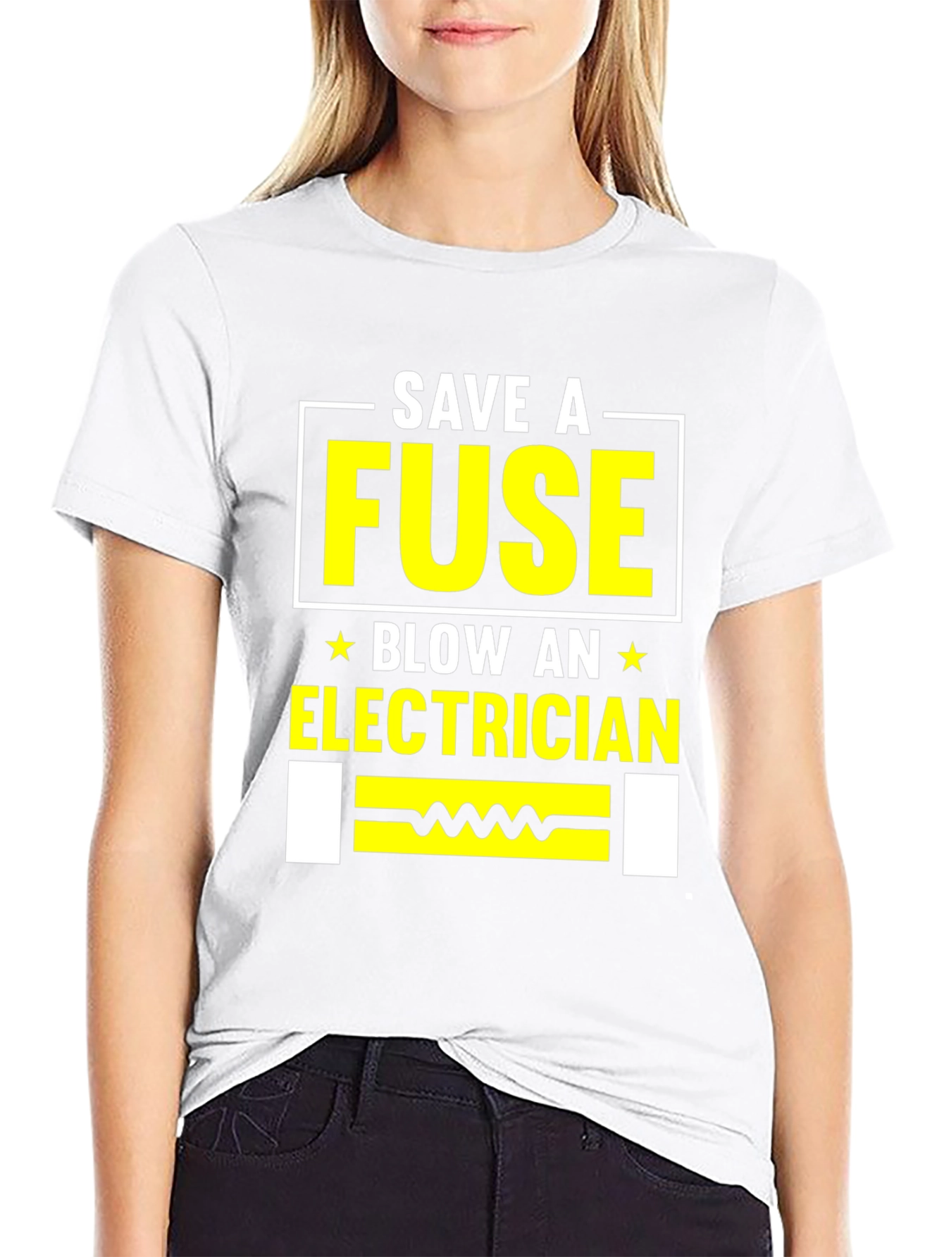 Save A Fuse Blow An Electrician Black T-Shirt