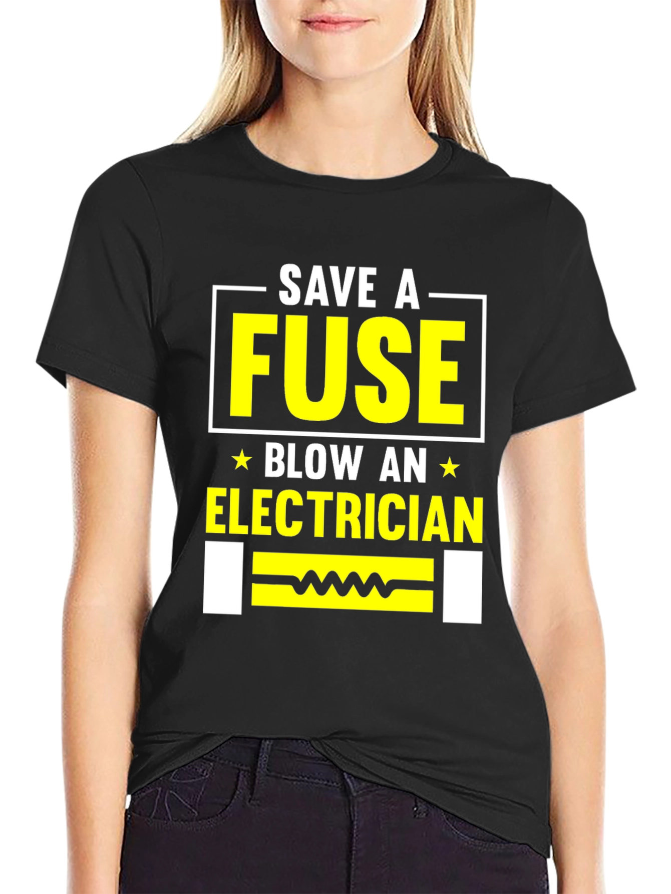 Save A Fuse Blow An Electrician Black T-Shirt