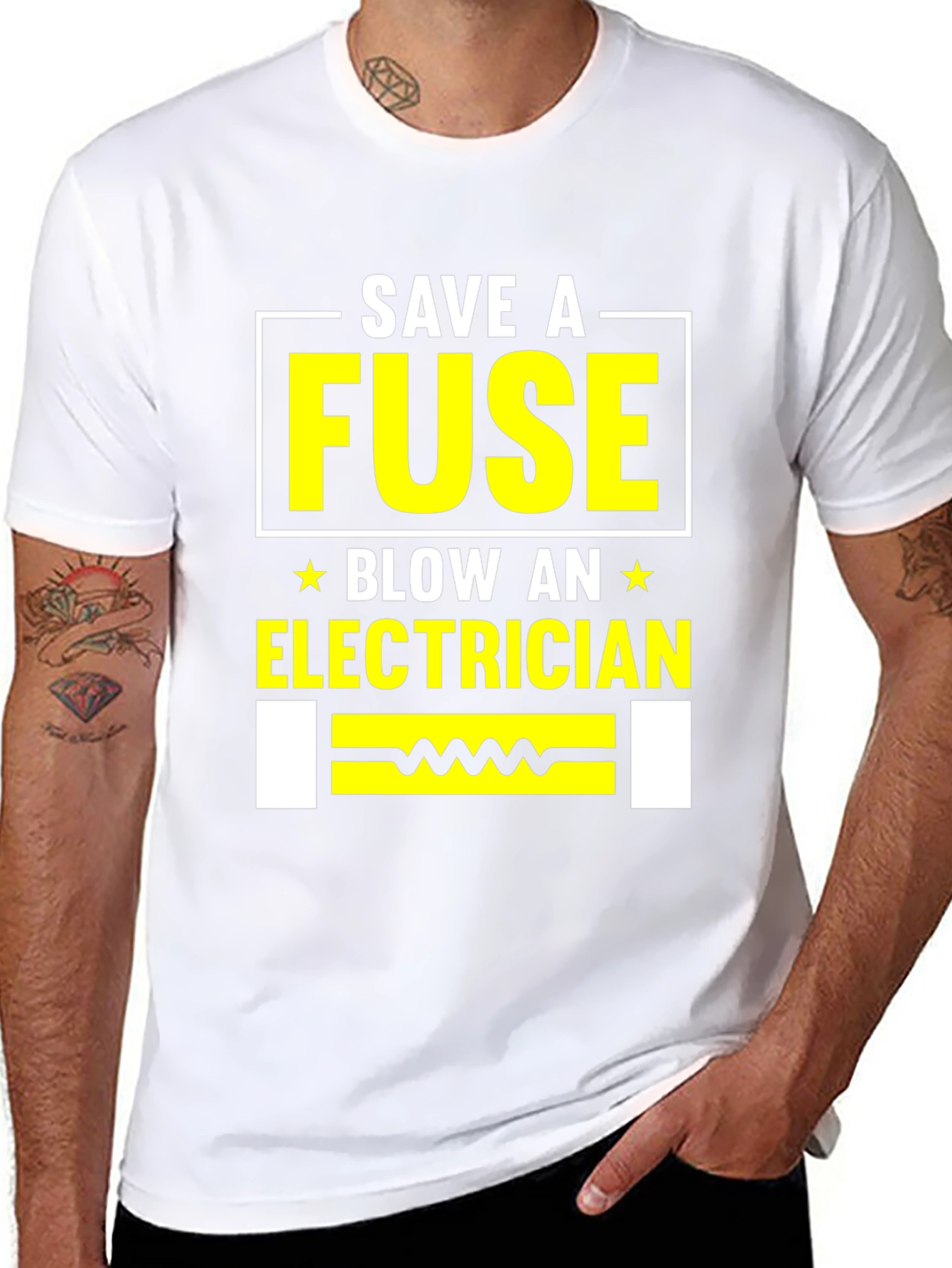 Save A Fuse Blow An Electrician Black T-Shirt