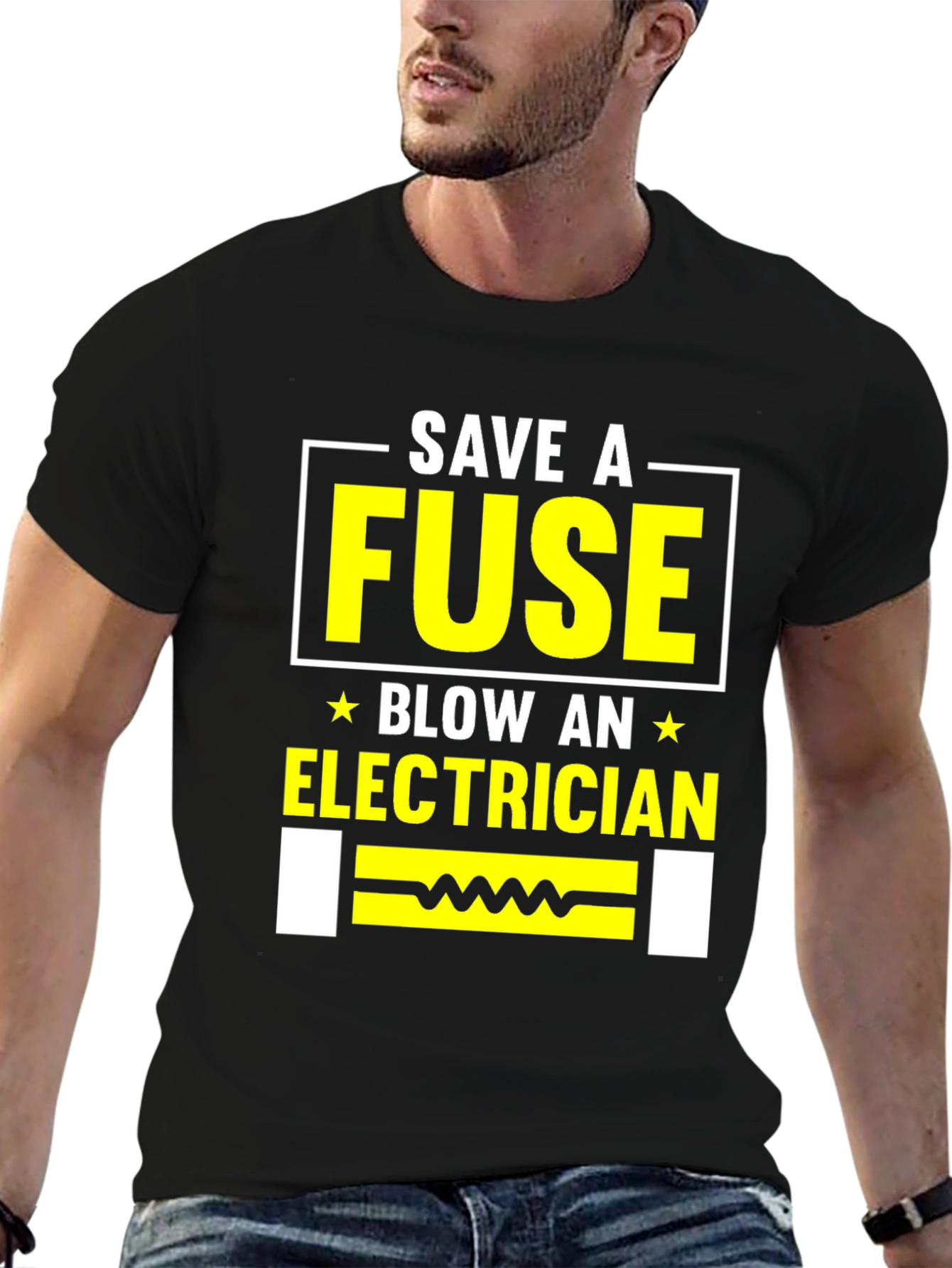 Save A Fuse Blow An Electrician Black T-Shirt