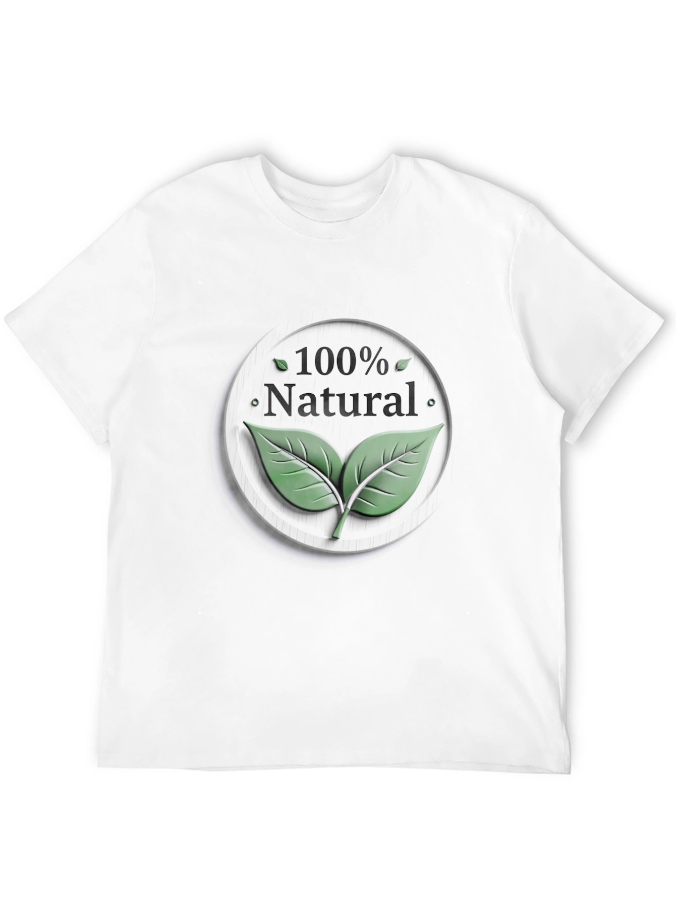 100% Natural Leaf Graphic T-Shirt