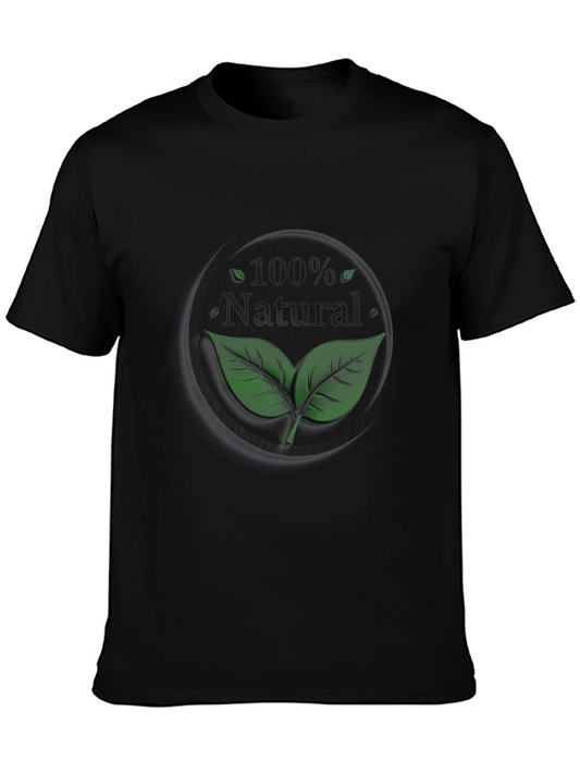 100% Natural Leaf Graphic T-Shirt