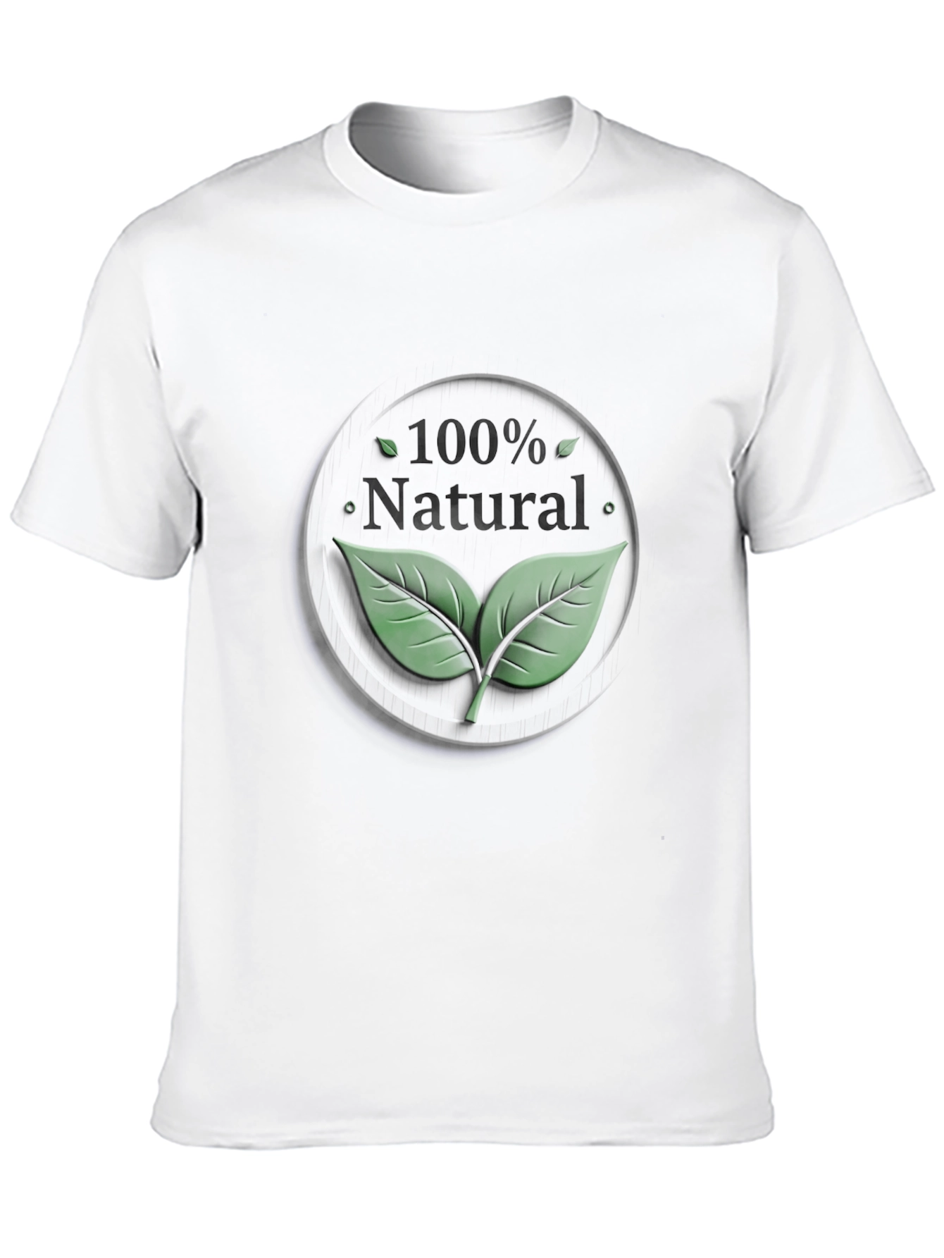 100% Natural Leaf Graphic T-Shirt