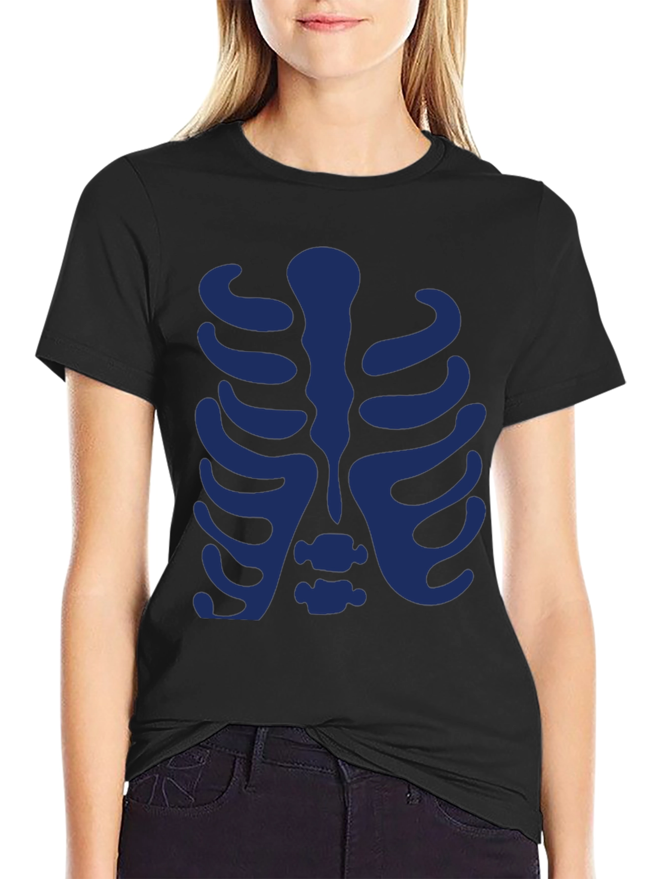 Skeleton Rib Cage Graphic Tee - Black