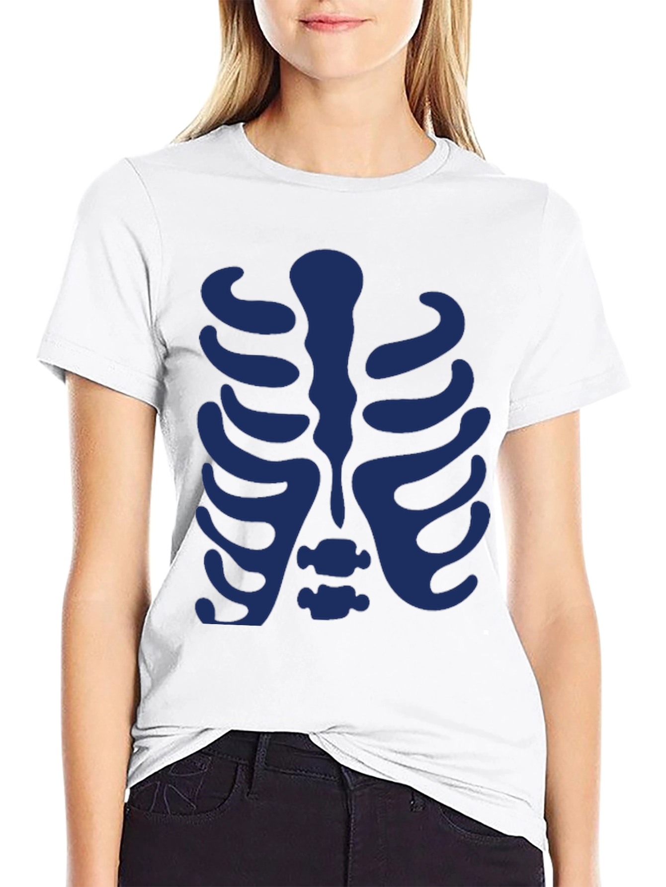 Skeleton Rib Cage Graphic Tee - Black
