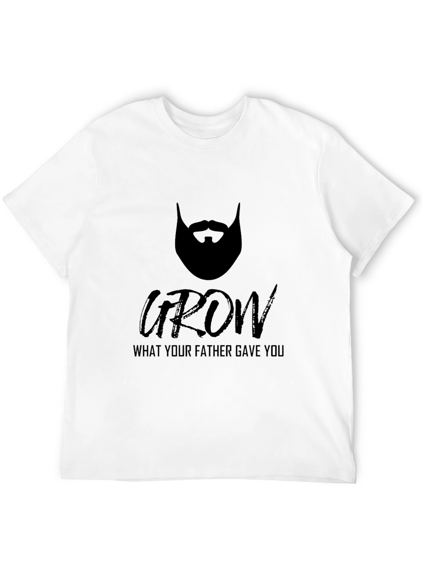 Grow Beard Graphic Tee - Black Cotton T-Shirt