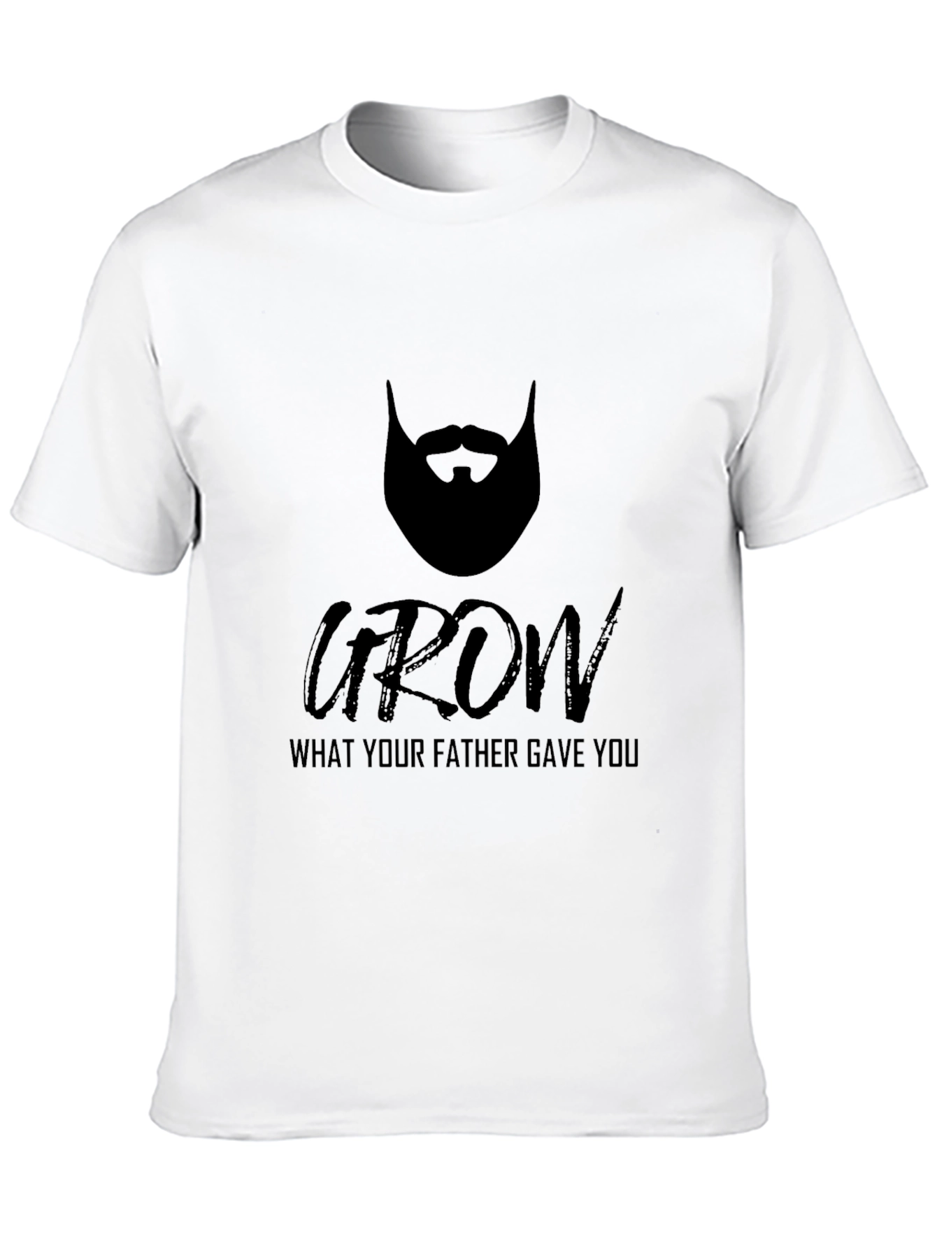 Grow Beard Graphic Tee - Black Cotton T-Shirt