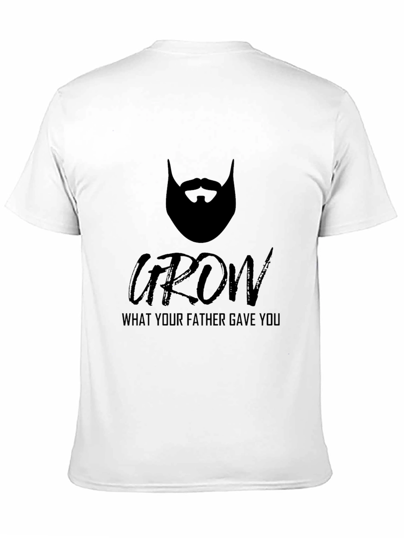 Grow Beard Graphic Tee - Black Cotton T-Shirt