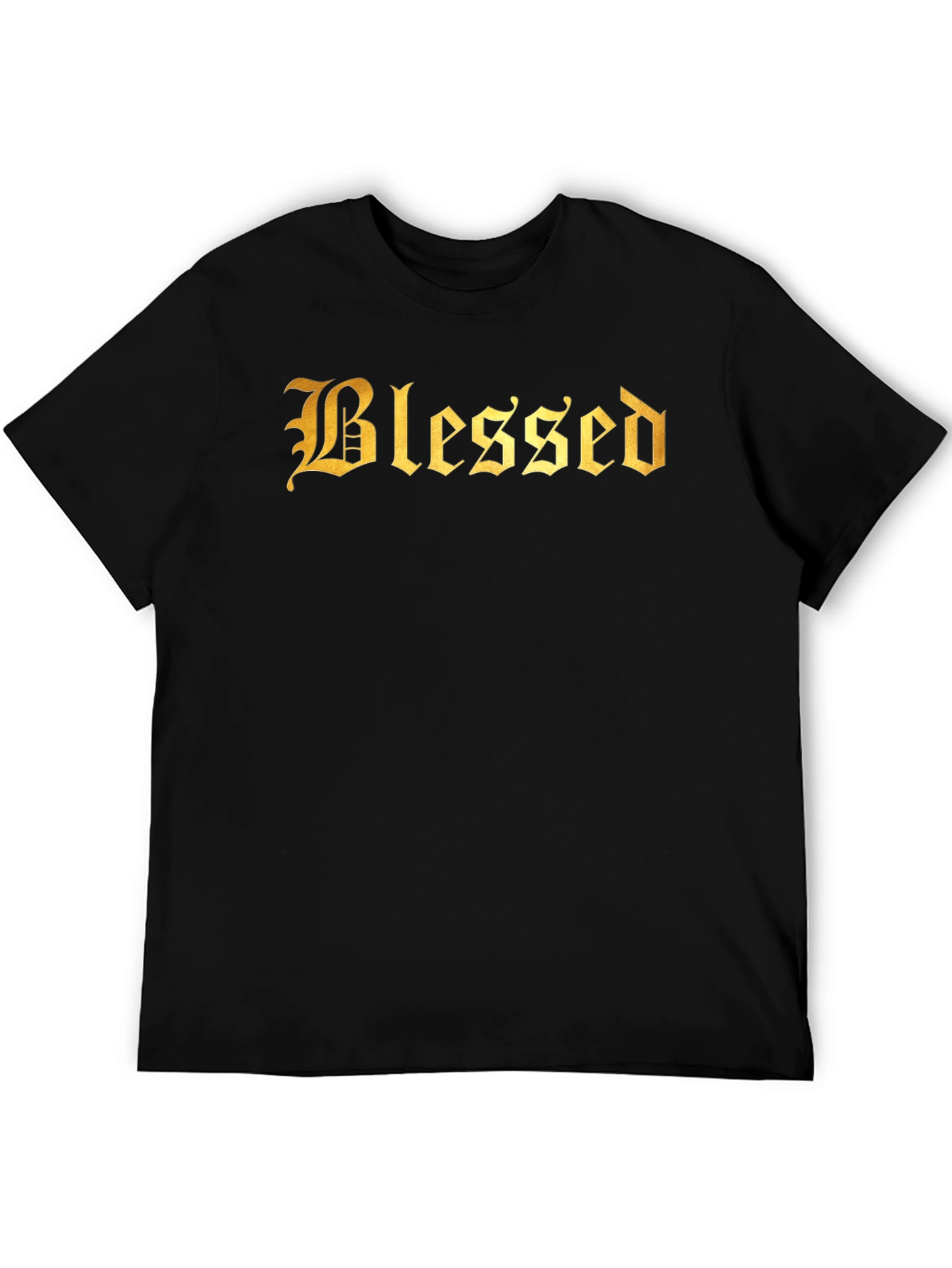 Blessed Gold Graphic Black T-Shirt