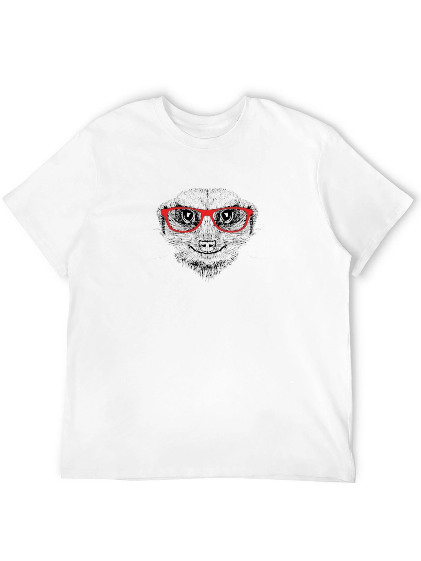 Cool Meerkat Tee - Black T-Shirt with Red Glasses