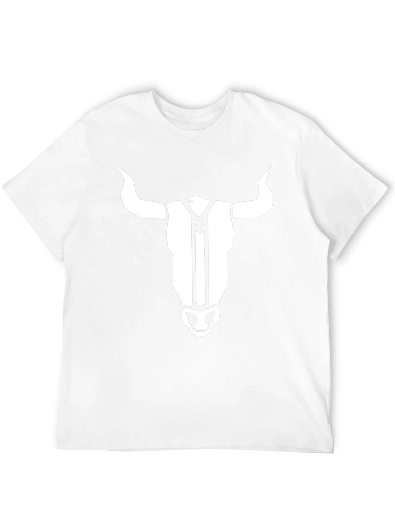 Black T-Shirt with Bull Head Graphic Print