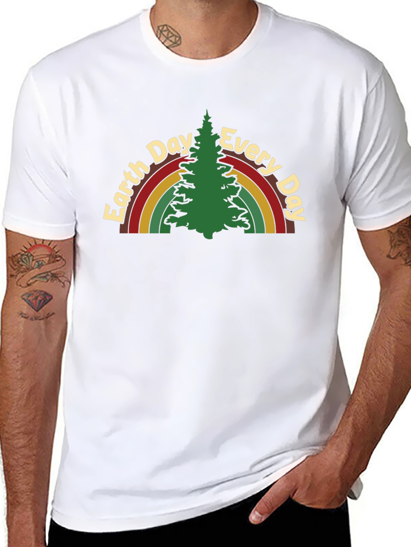 Earth Day Rainbow Tree Graphic Tee