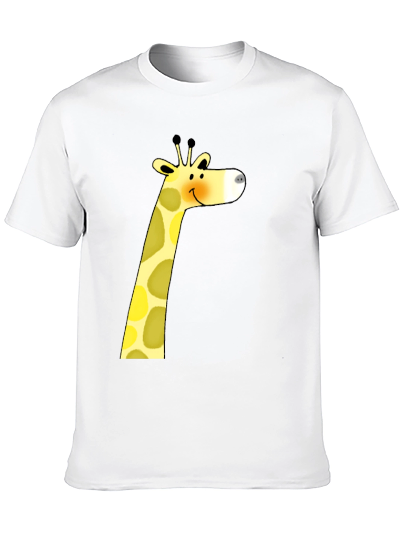 Cute Giraffe Graphic Print Black T-Shirt