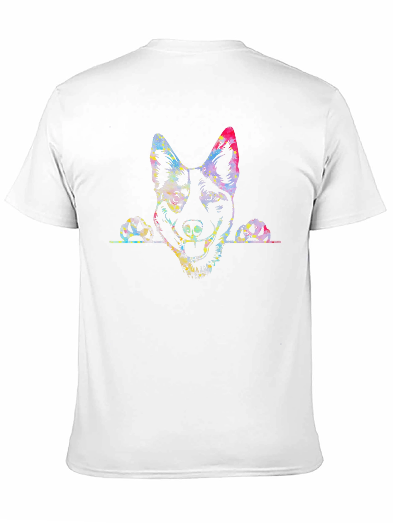Dog Portrait Mens Black Graphic T-Shirt