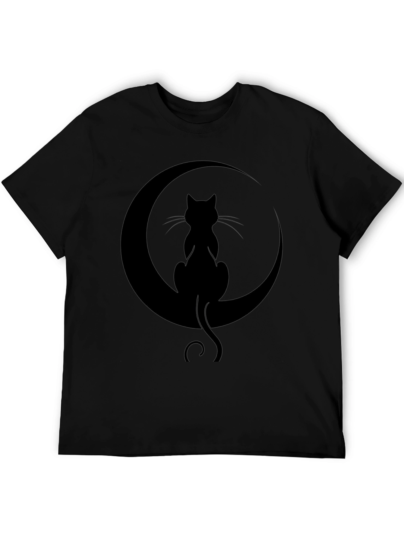Black Cat Moon Graphic T-Shirt - Unisex